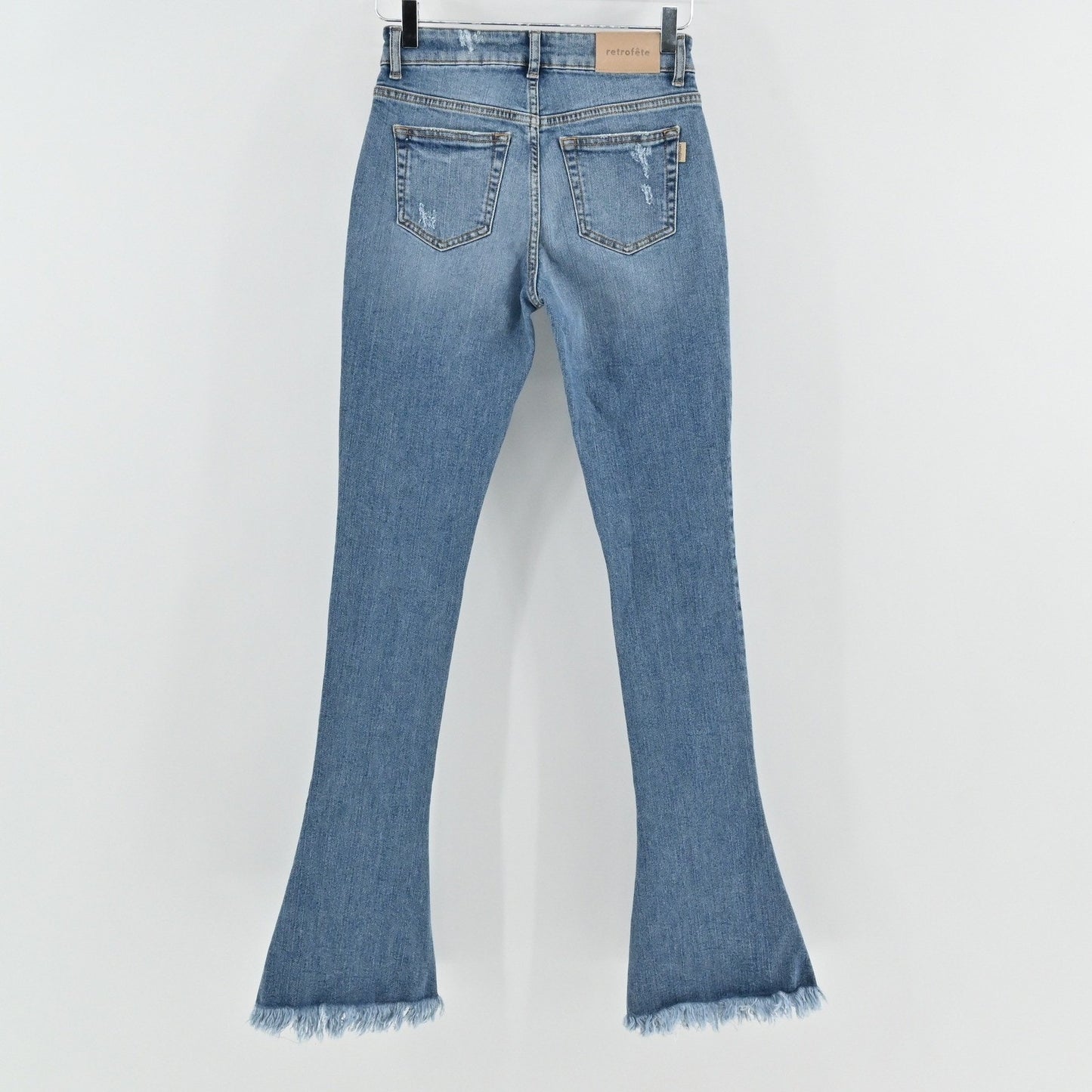 Retrofete Womens Presley Jeans Size 26 Bailey Flare High Rise Distressed Denim