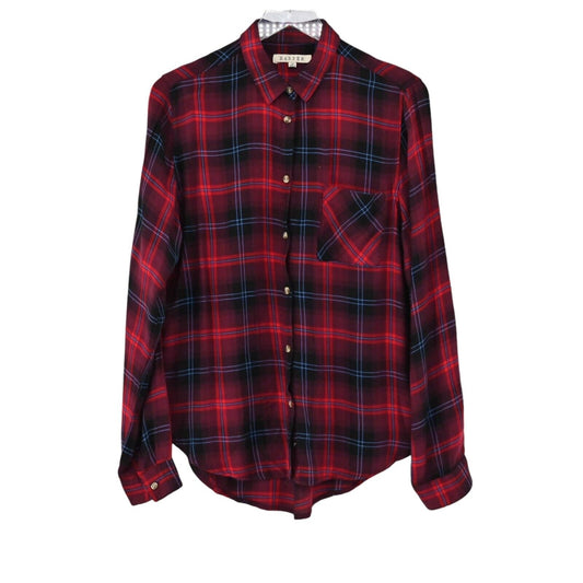 HARPER Top Womens Size M Red Black Plaid Pocket Flannel Button Up Western Grunge