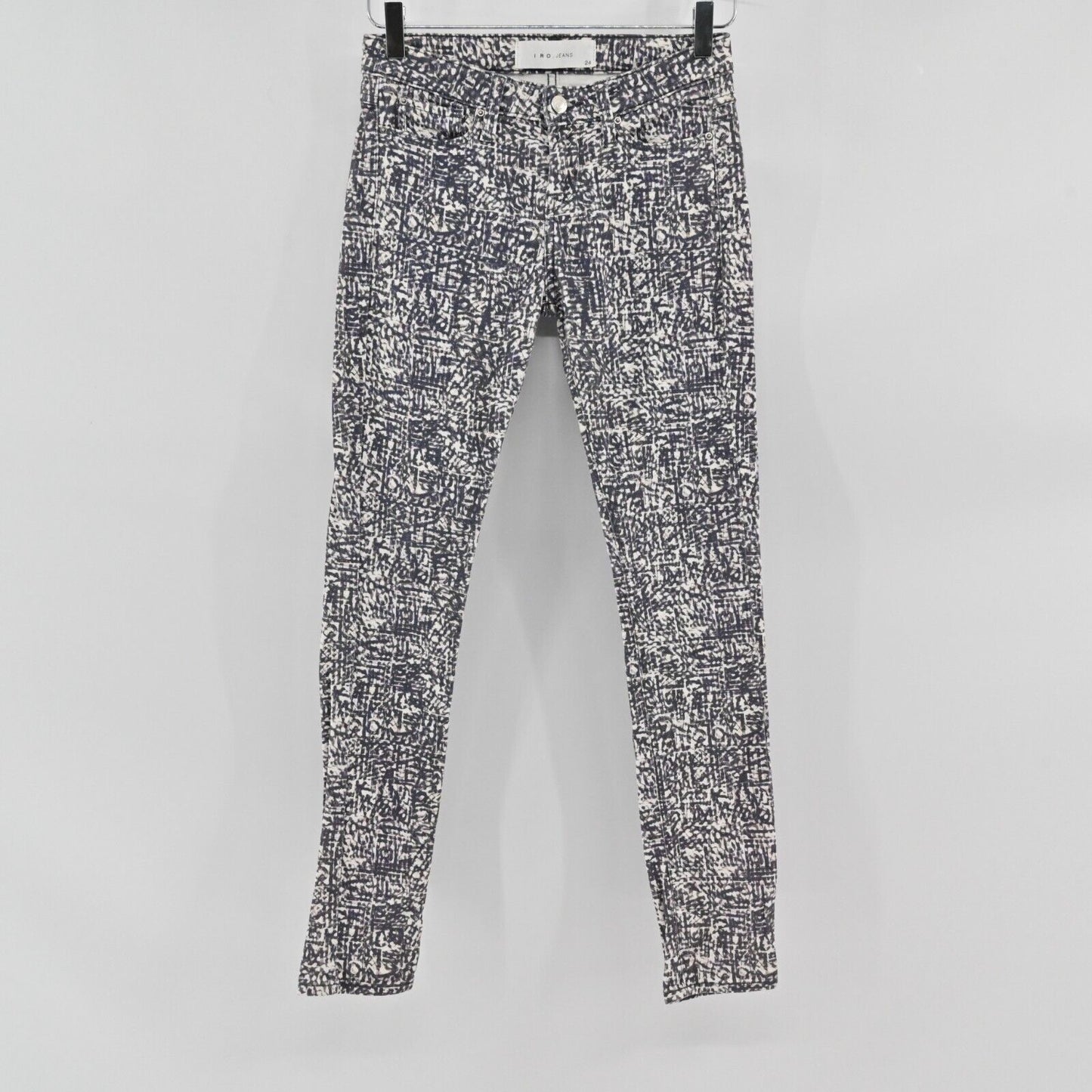 IRO Jeans Womens Size 24 Abstract Geometric Print Skinny Leg Pant Low Rise