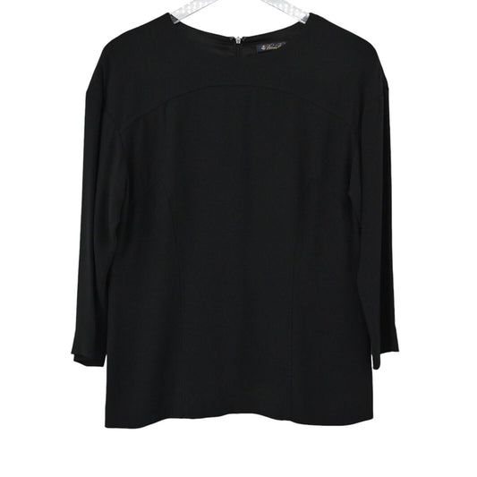 BROOKS BROTHERS Top Womens Size 4 Long Sleeve Classic Solid Black Lined Blouse