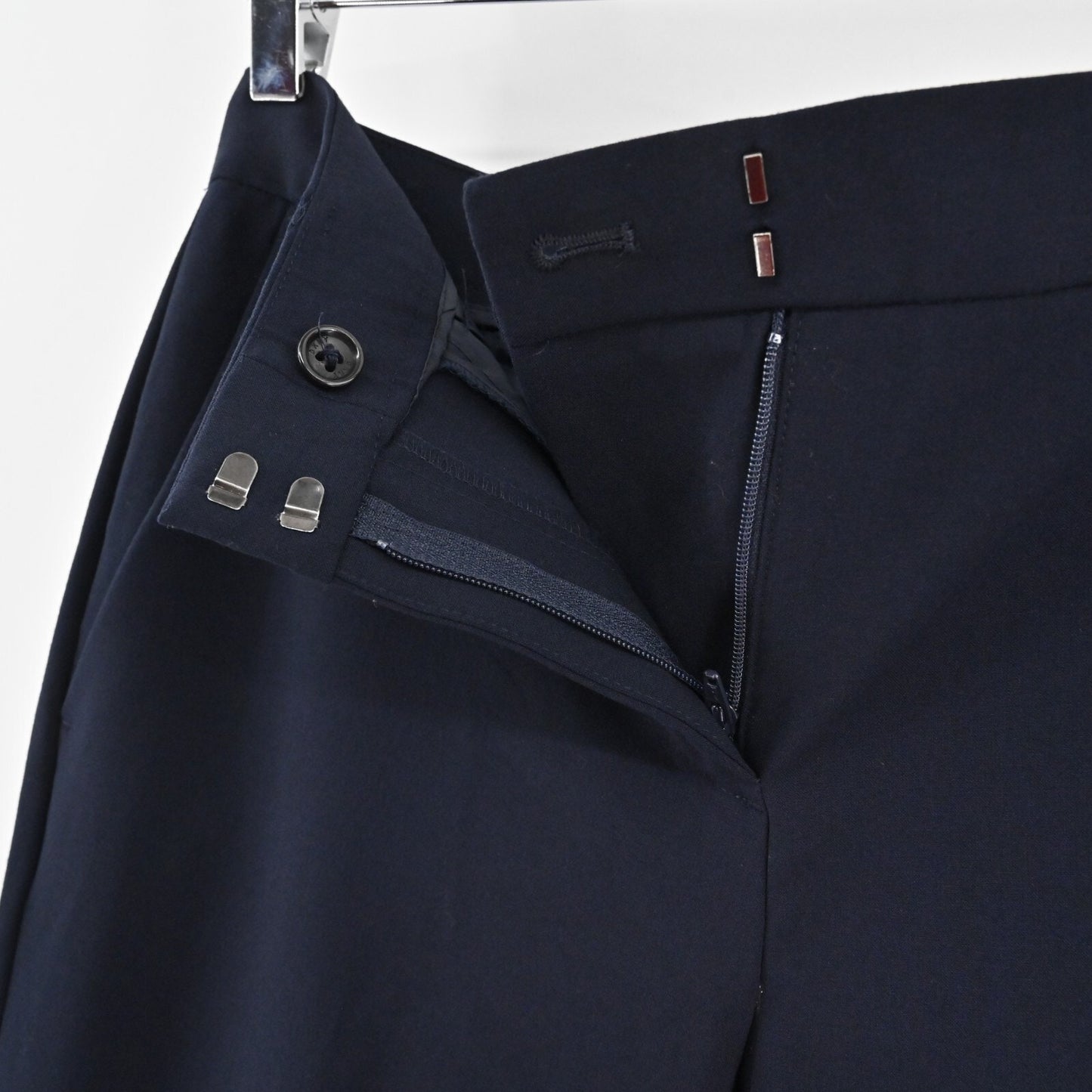 DKNY Pants Womens Sz 2 Navy Blue Straight Leg High Rise Classic Trousers Office