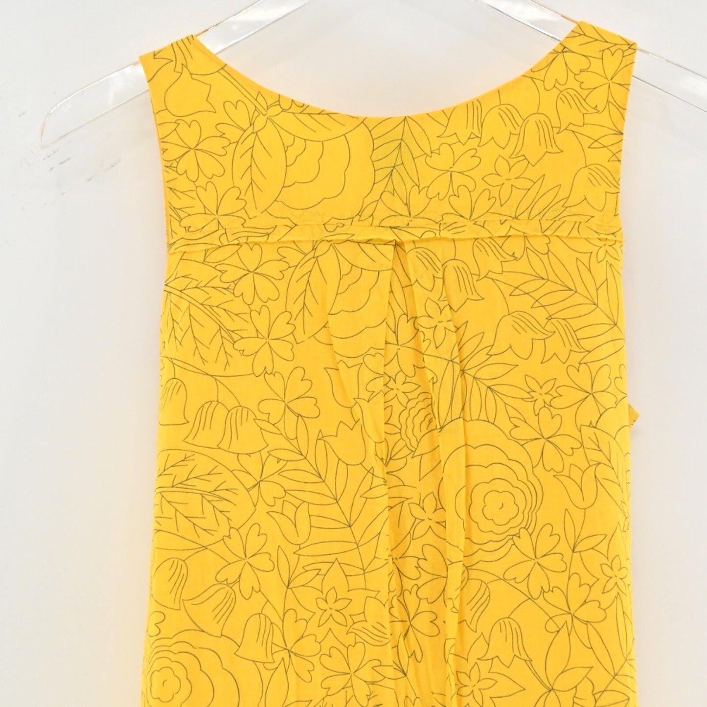 Anthropologie Womens Yellow Floral Dress Sz 4 HD IN PARIS Sun Soaked Tank Cotton