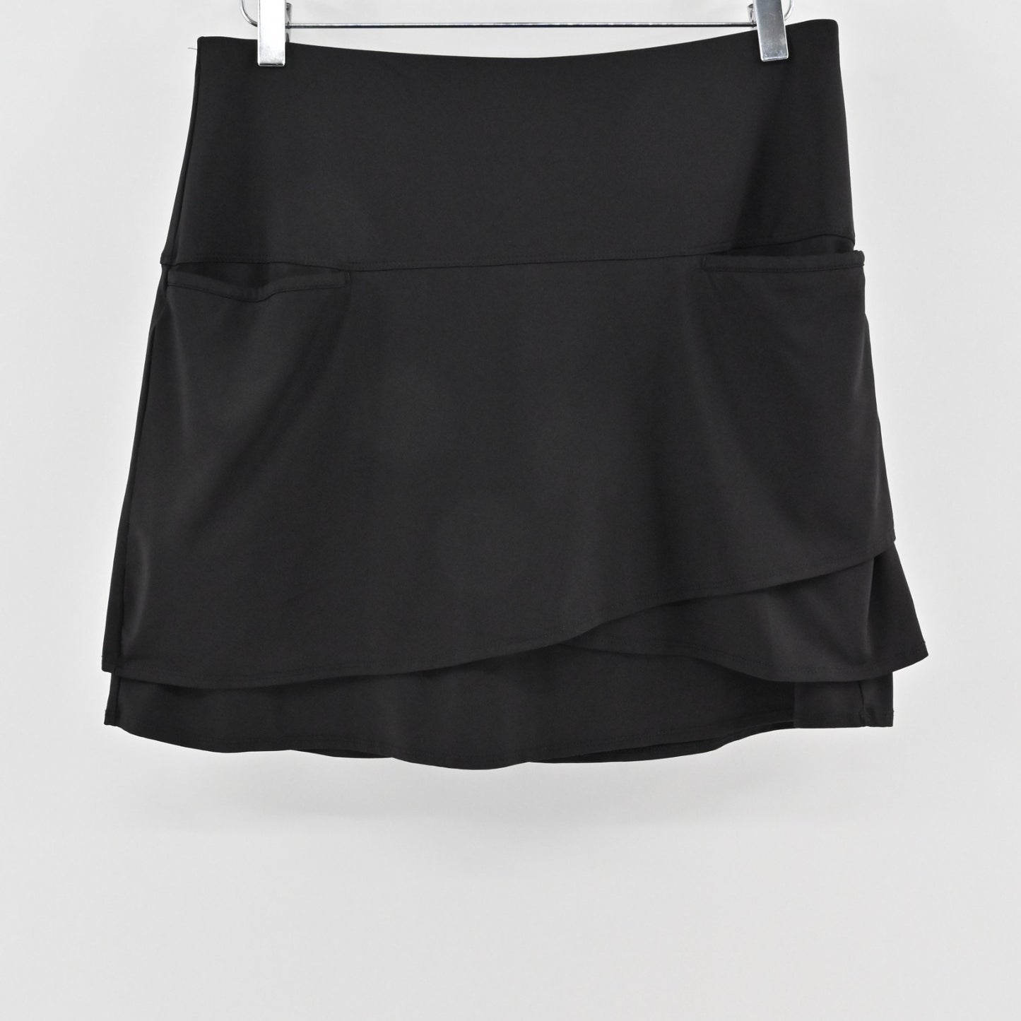 Lucky in Love Scallop Short Golf Skort Size L Black Tennis Athletic Pickle Ball