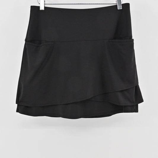 Lucky in Love Scallop Short Golf Skort Size L Black Tennis Athletic Pickle Ball