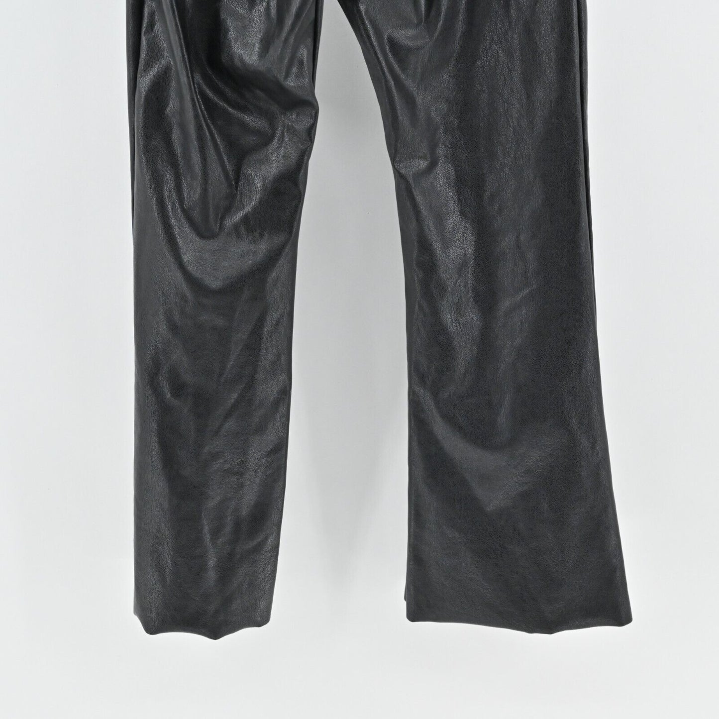 COMMANDO Pants Womens Size M Solid Black Faux Leather Cropped Flare Pull On NEW