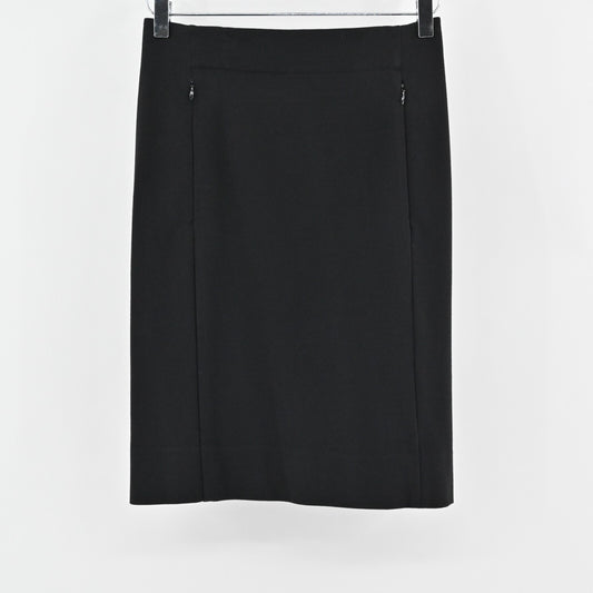 DIANE VON FURSTENBERG Skirt Size 4 Classic Black Zip Pocket Knee Length Pencil
