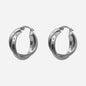 Geometric Metal Twisted Round Hoop Earrings With 925 Sterling Silver Earring Post