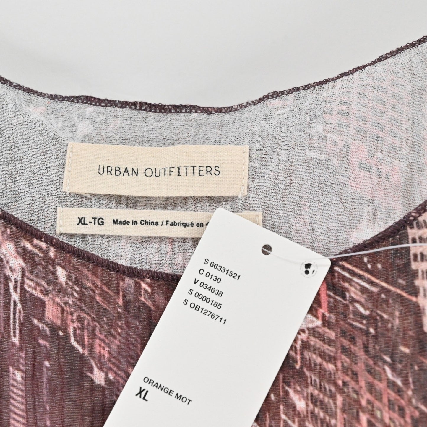 Urban Outfitters Lowkey Sleeveless Midi Dress Sz XL Crinkle Stretch City Skyline