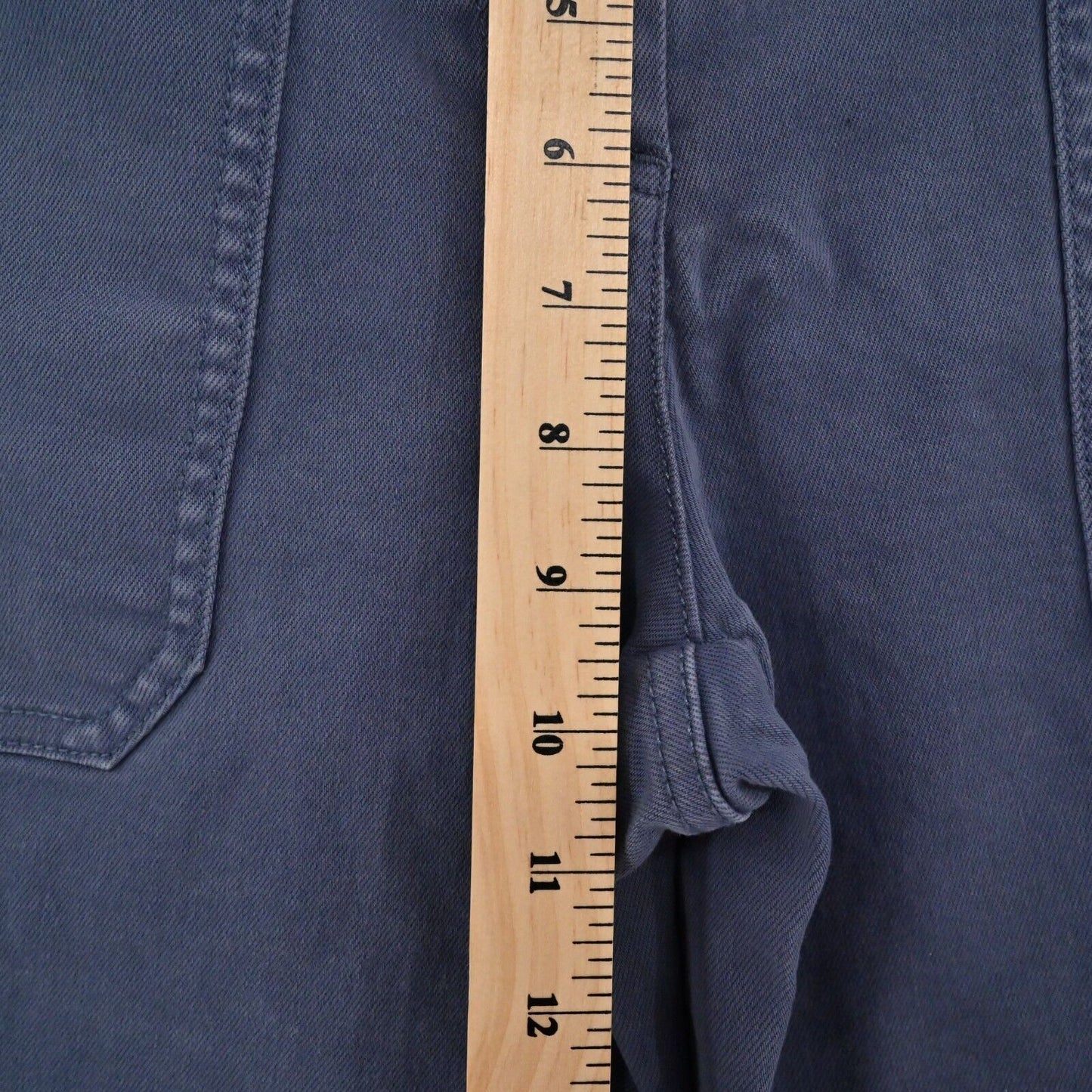 PEACE LOVE WORLD Jeans Womens Sz 8 Cropped Wide Leg Twill Blue Denim Zip Pockets