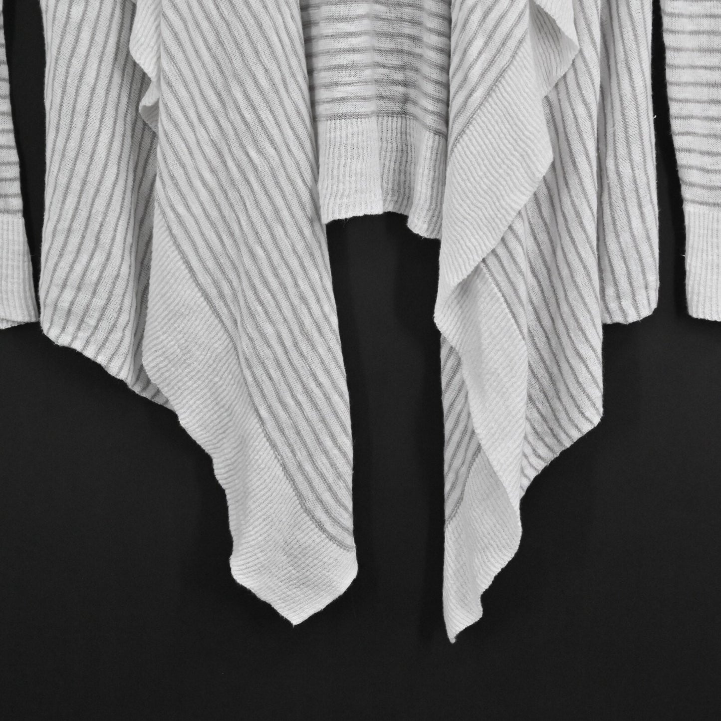 EILEEN FISHER Sweater Womens Sz XS Waterfall Front Stripe Cardigan Linen Capsule