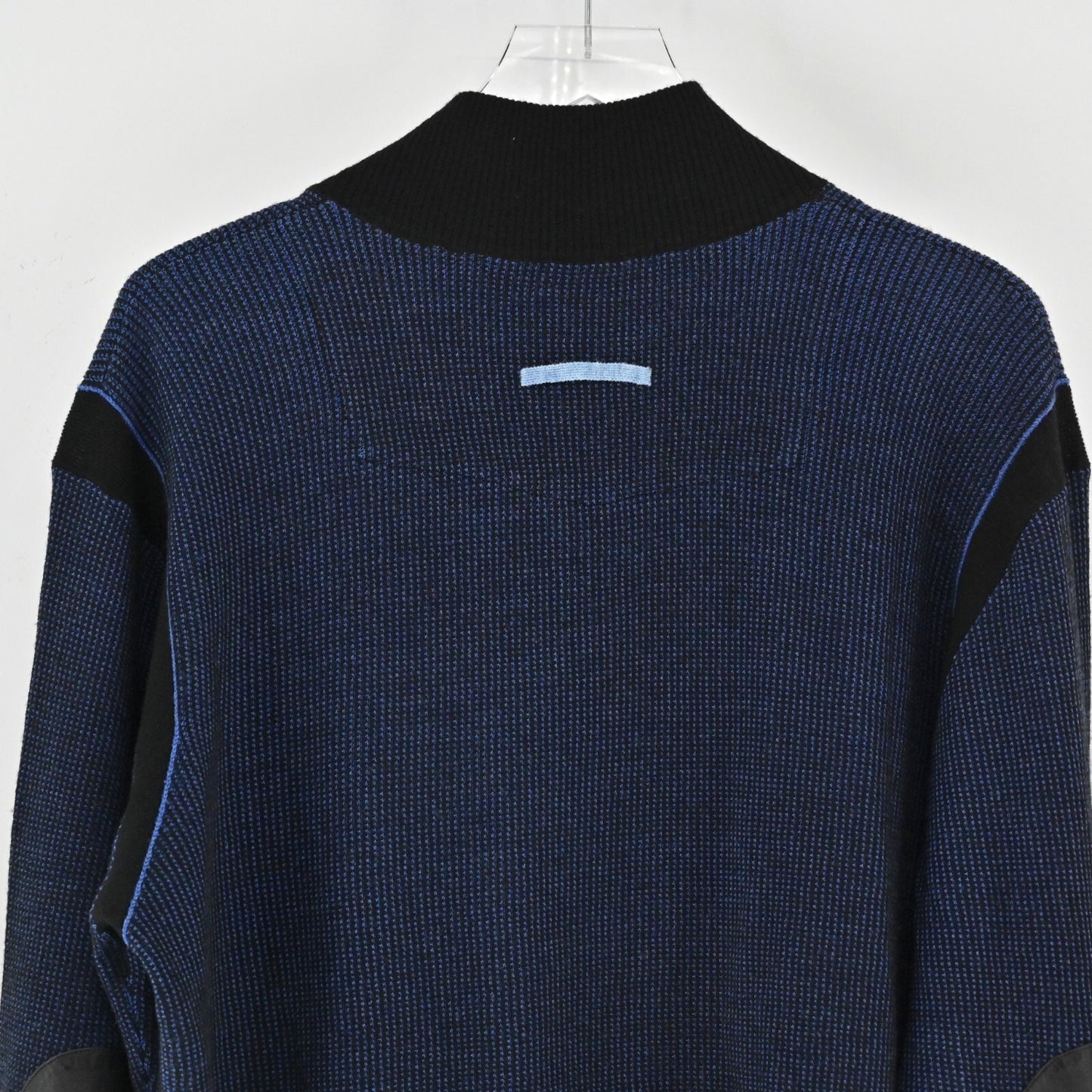 ROBERT GRAHAM Mens Blue Quarter Zip Sweater Sz XL Wool Waffle Knit Pullover Mock