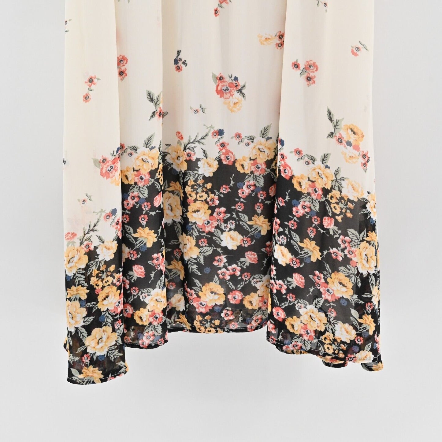 TORRID Dress Size 5X Cream Floral Print Cold Shoulder VNeck Cinch Waist Spring