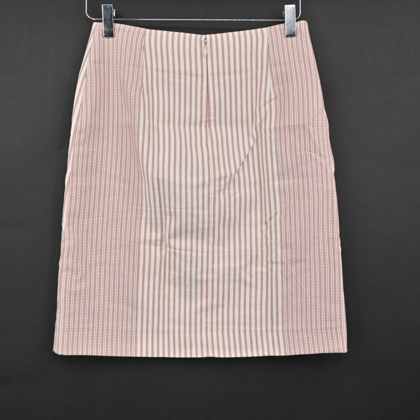 STELLA MCCARTNEY Cotton Pencil Skirt Size 38 Pink Stripe Micro Dot Corpcore