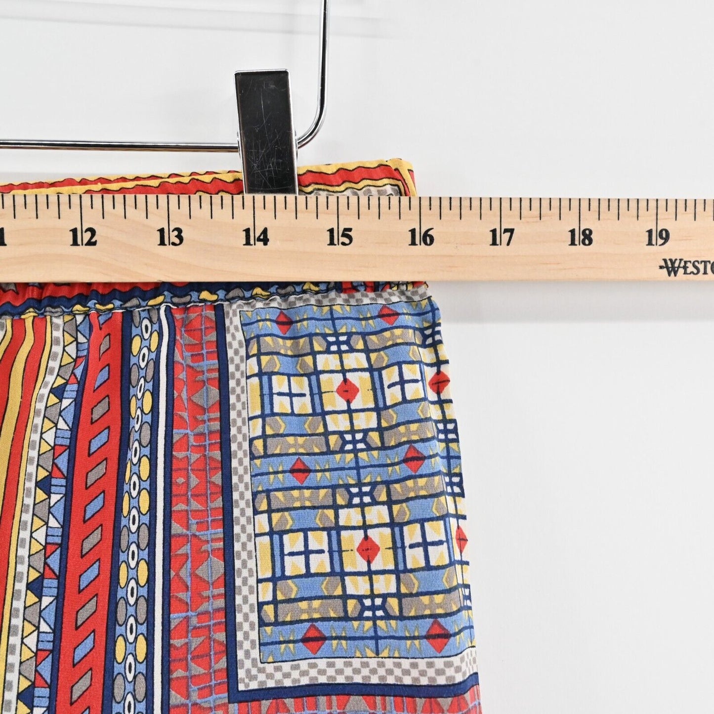 TOLANI Pants Womens Sz M Palazzo Silk Multicolor Square Flowy Wide Leg High Rise