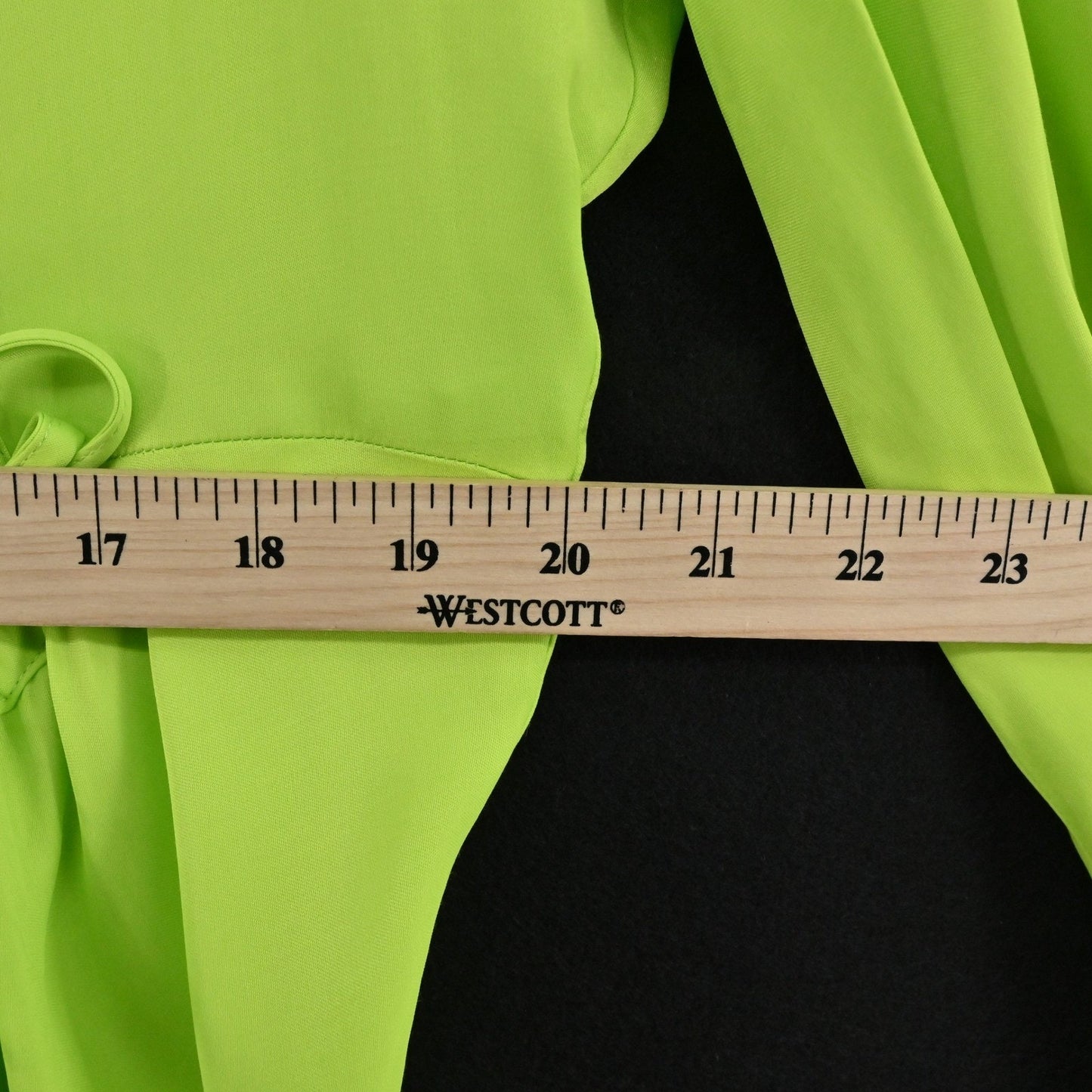 FARM Rio Lime Green Midi Dress Size 1X Cut Out Detail Long Sleeve Dopamine Boho