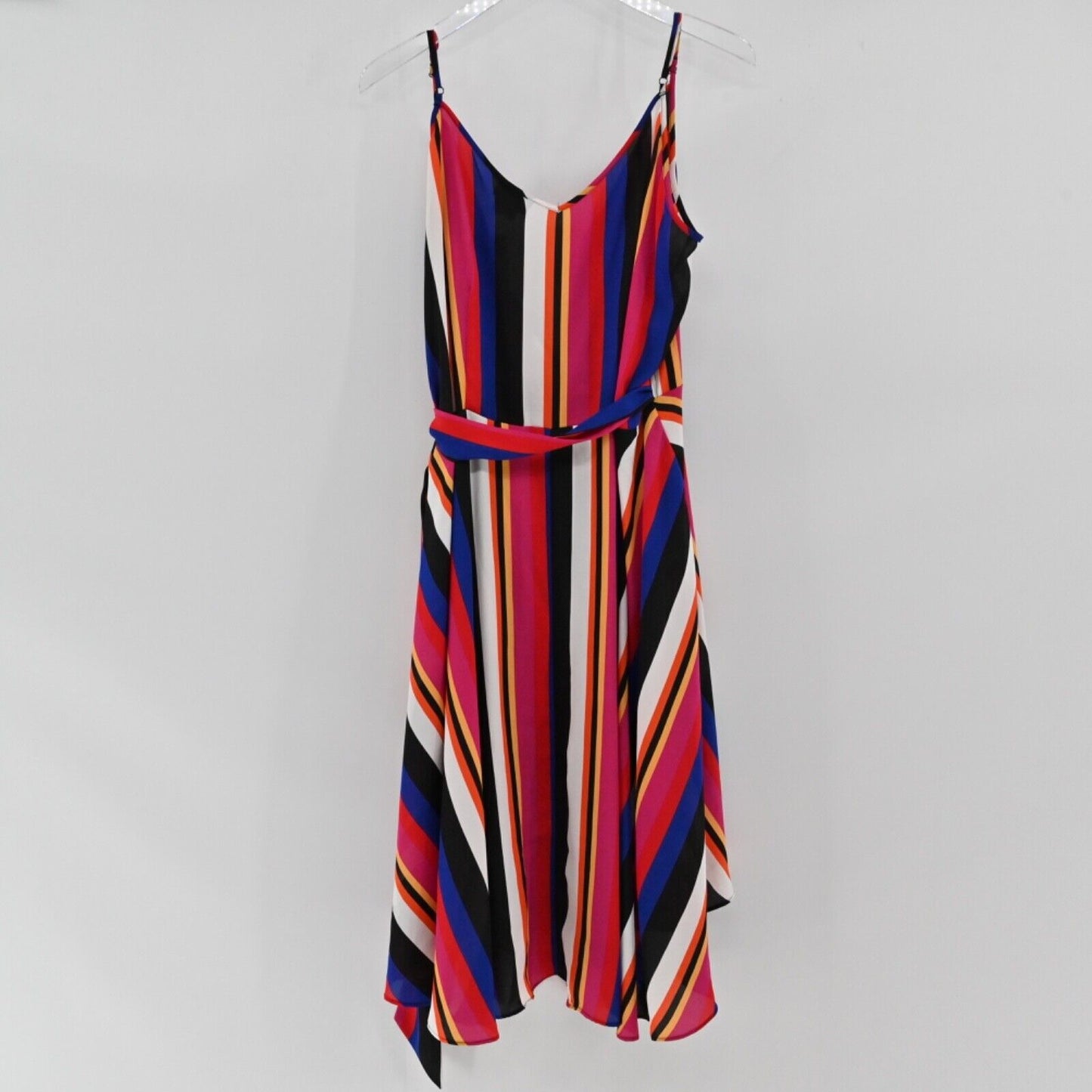 CITY CHIC Dress Womens Size L/20 Stripe VNeck Spaghetti Strap Embracing Wrap NEW