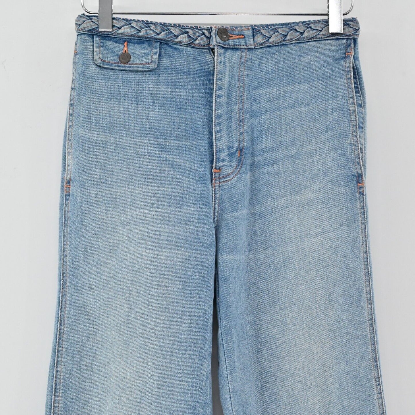 CURRENT ELLIOTT Jeans Womens 8 Braided High Waisted Cropped Blue Denim Western