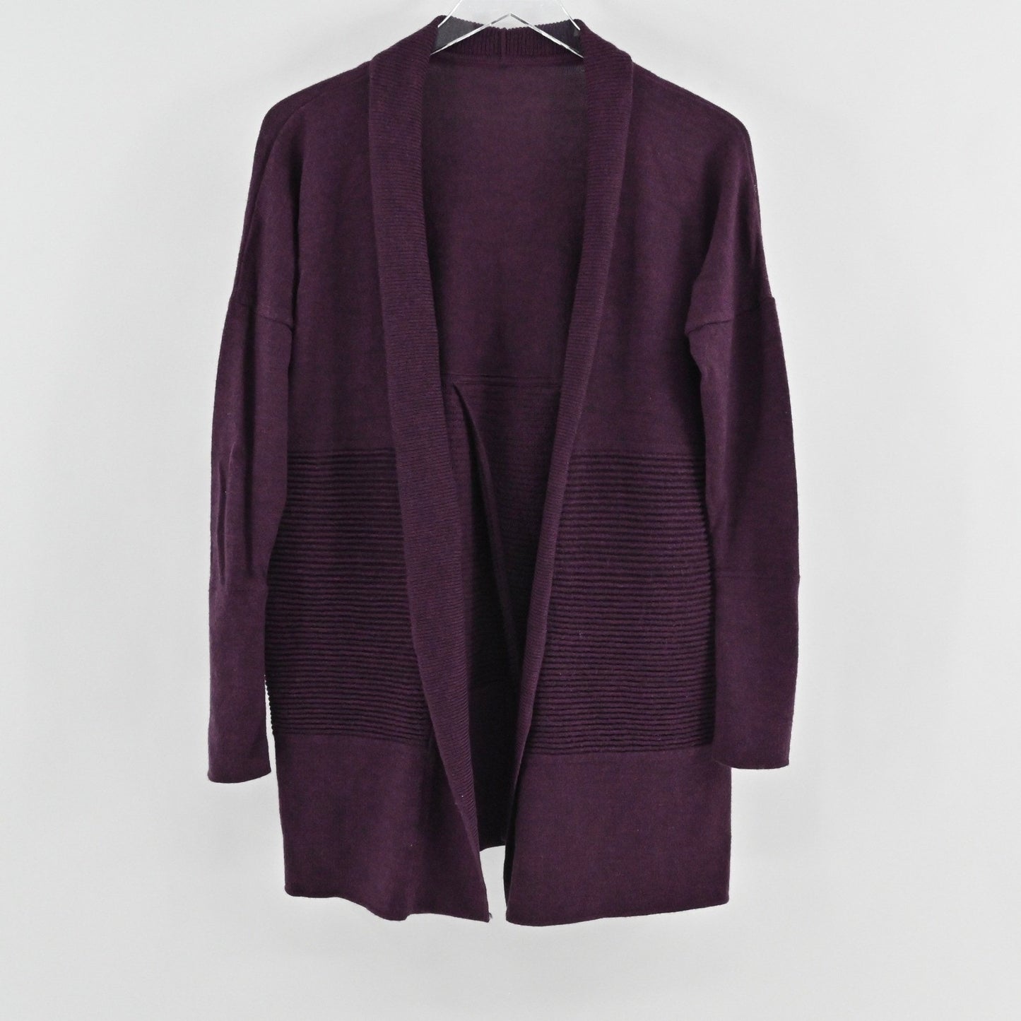 Lululemon Womens Sit In Lotus Wrap II Cardigan Size 10 Heathered Plum Ribbed