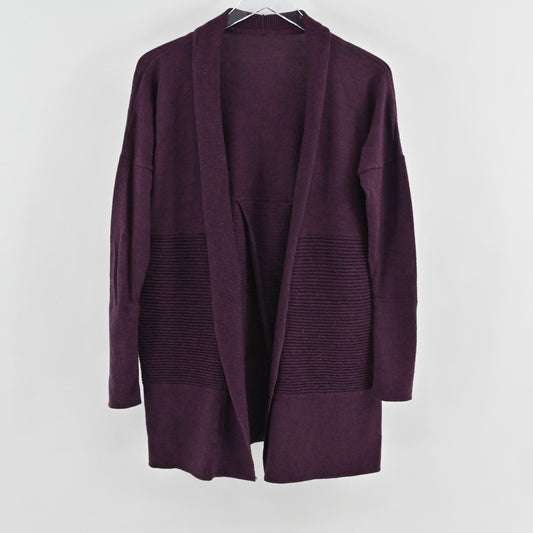 Lululemon Womens Sit In Lotus Wrap II Cardigan Size 10 Heathered Plum Ribbed