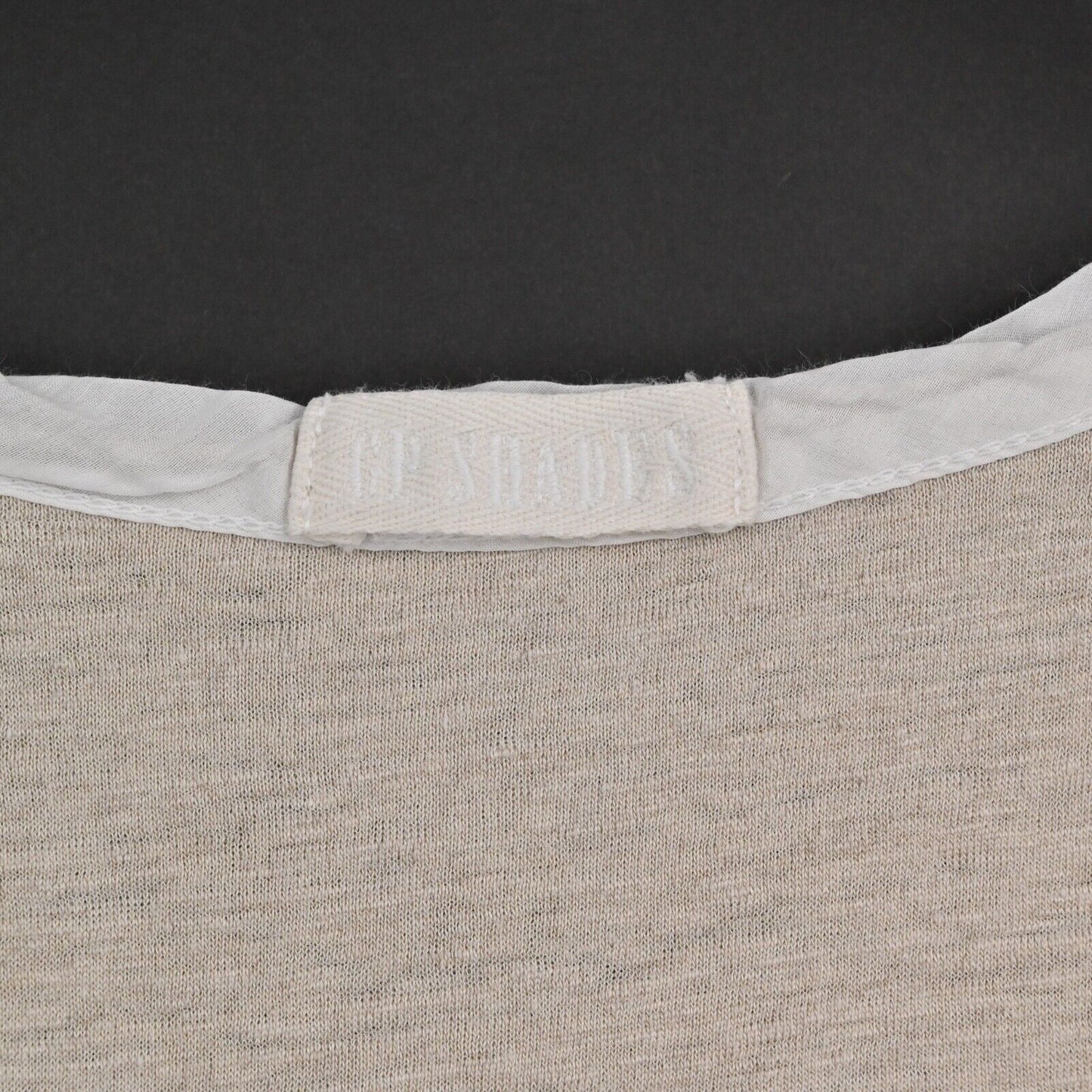 CP SHADES Top Womens Size M Tan Linen Cotton Silk Scoop Neck Short Sleeve USA