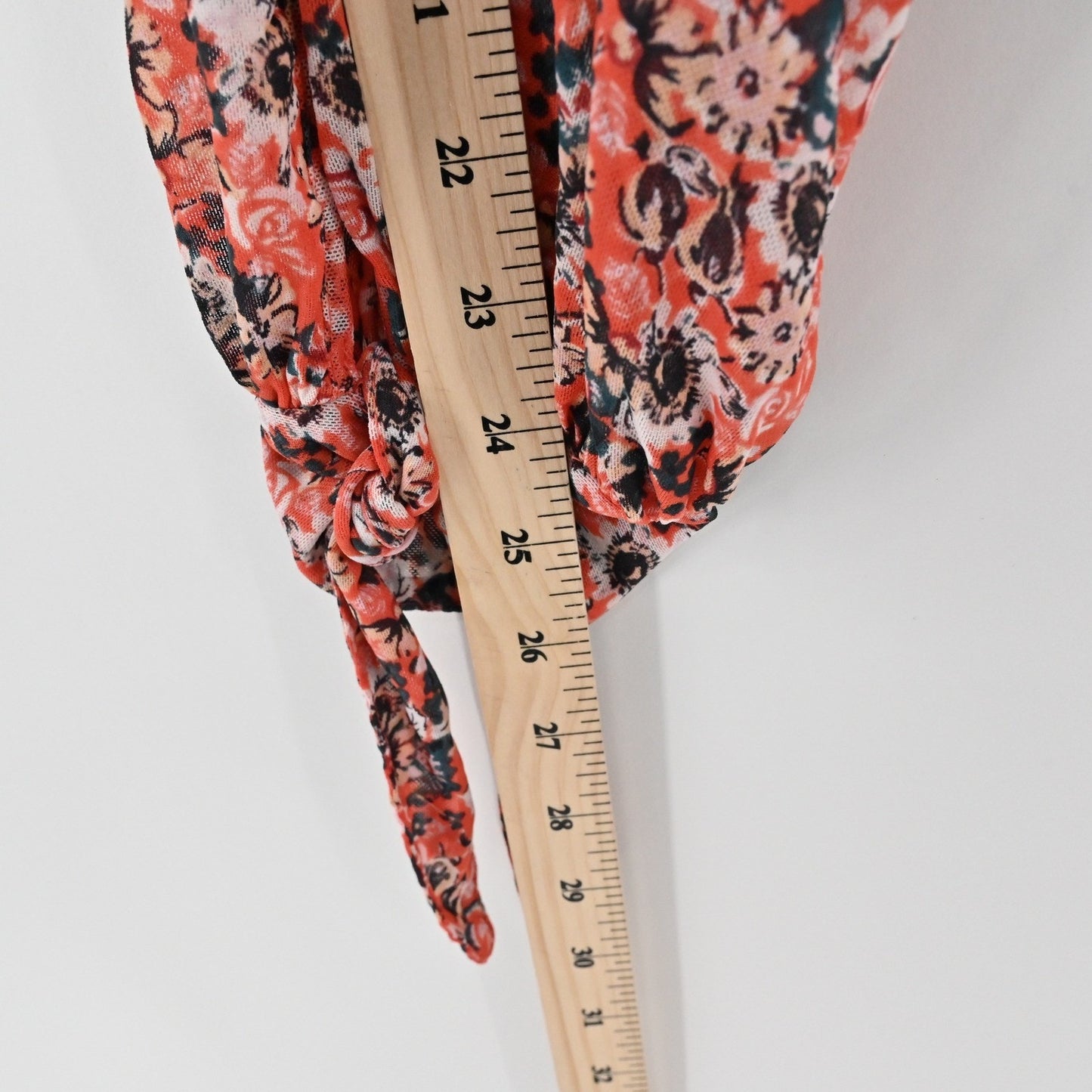 Free People Womens All Dolled Up Top Size S Poppy Combo Floral Mock Neck Crop