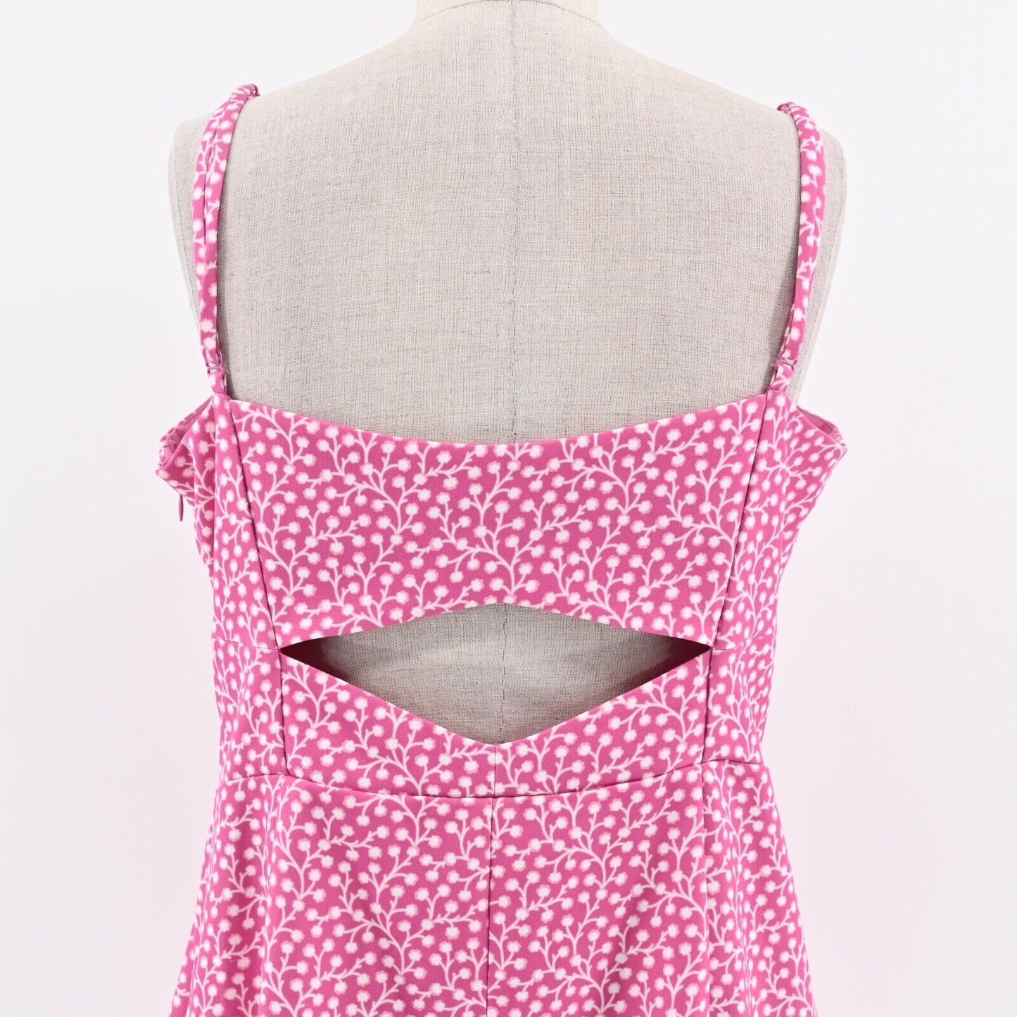 FRENCH CONNECTION Dress Size 10 Pink Floral Square Neck Elao Whisper A Line Mini