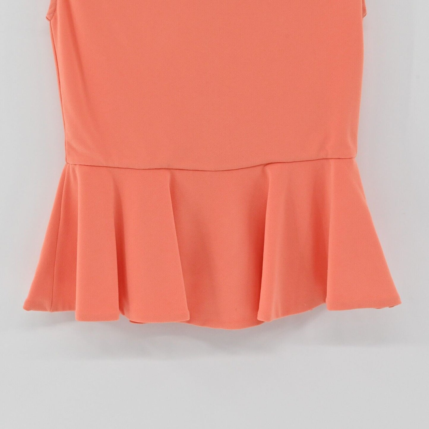 ALICE OLIVIA Top Womens Sz XS Ella Peplum Ponte Blouse in Papaya Short Sleeve