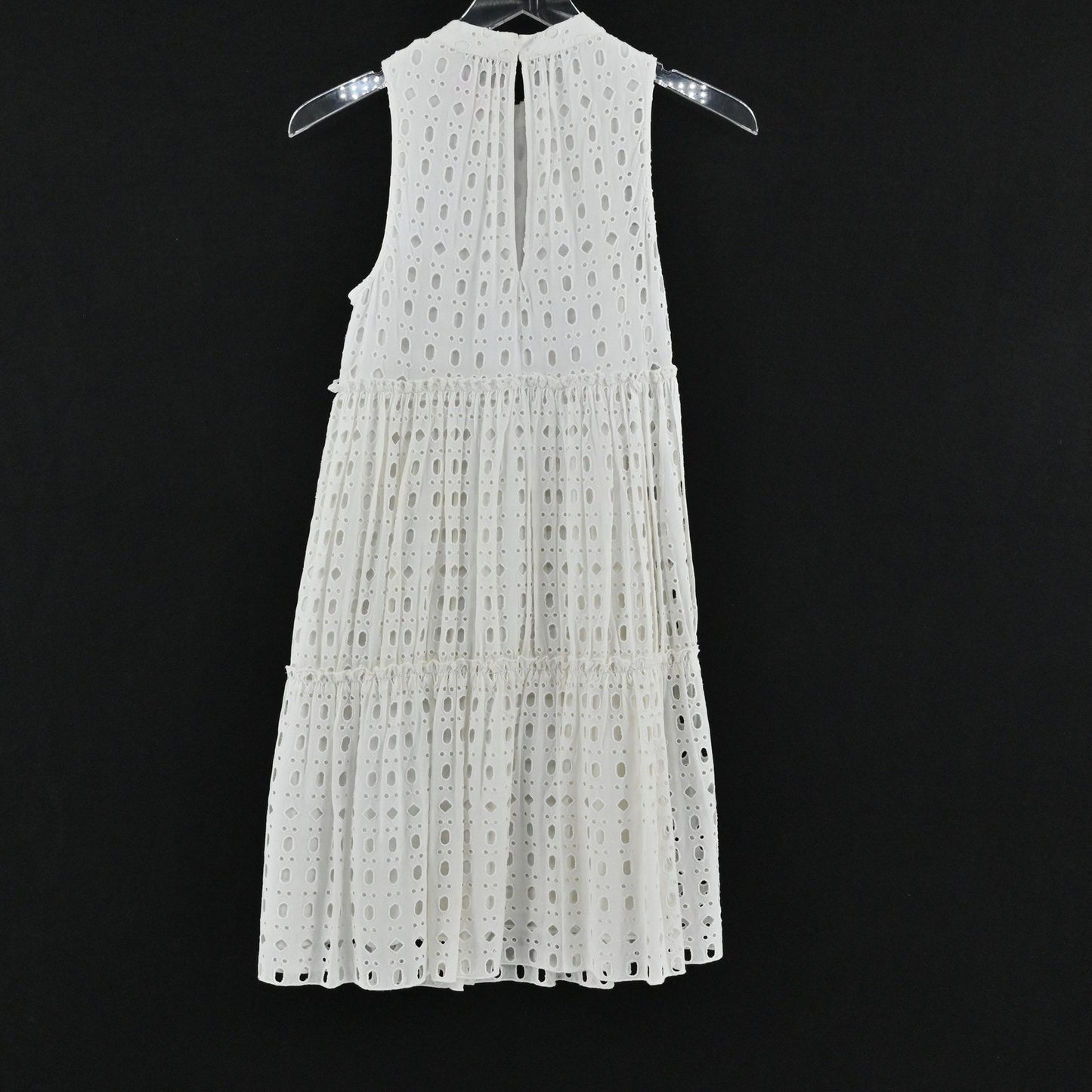 Lilly Pulitzer Indira Dress Size XXS Resort White Eyelet Sleeveless Tiered Swing