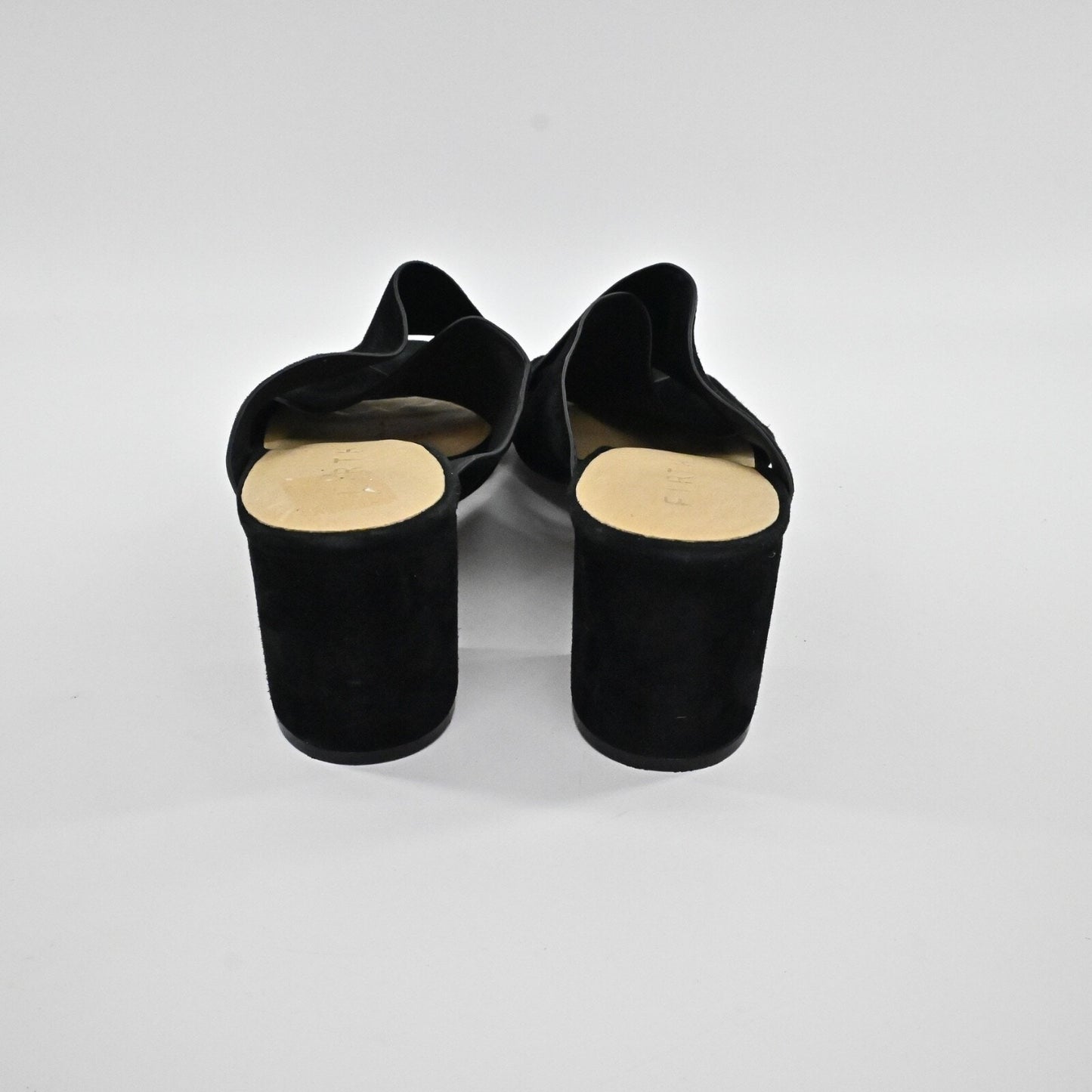 FIRTH Womens Suede Sandals Size 10 Black Criss Cross Strap Block Heel Slip On