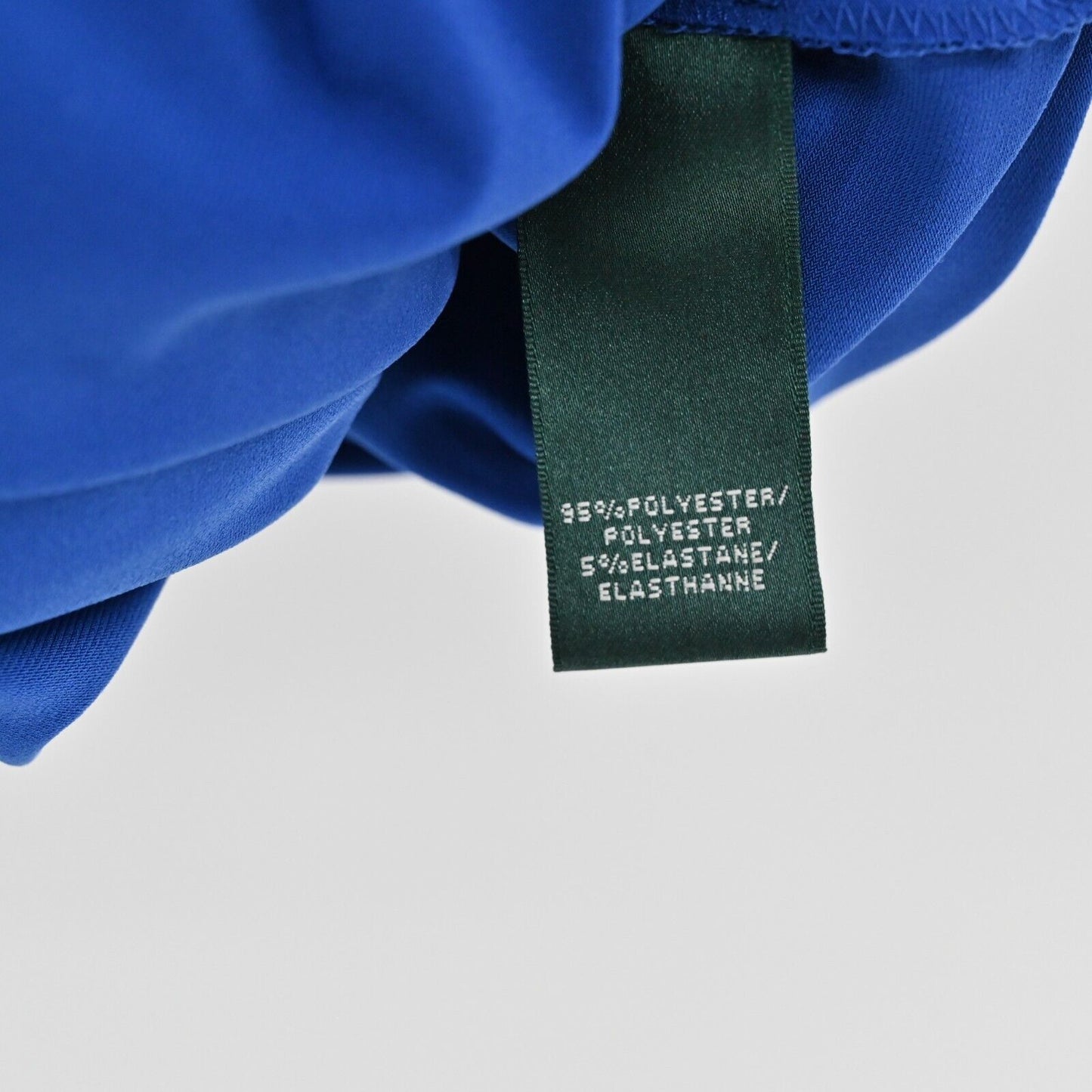 RALPH LAUREN Dress Size 6 Cobalt Blue Stretch Jersey Cowl Neck Ruched Corpcore