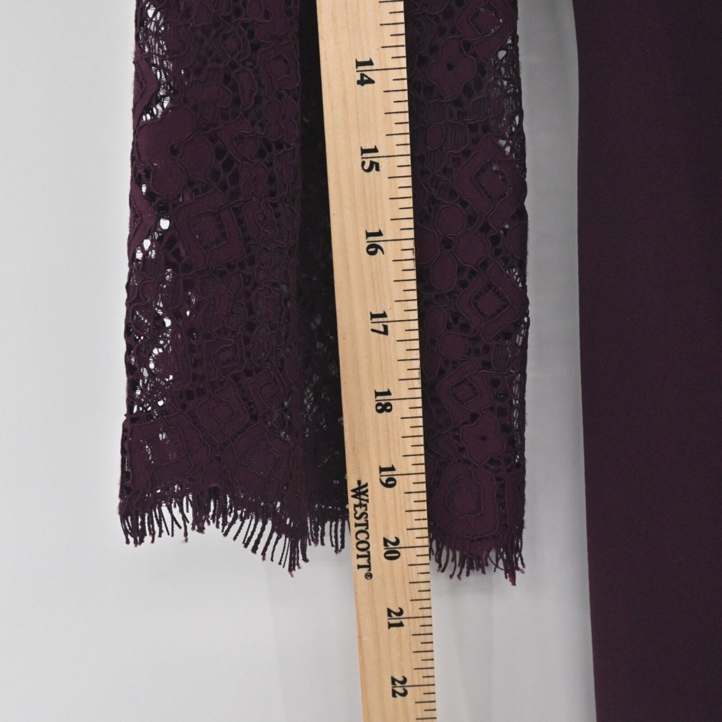 Calvin Klein Burgundy Sheath Dress Size 4 Lace Bell Sleeve Sheath Moody Romantic