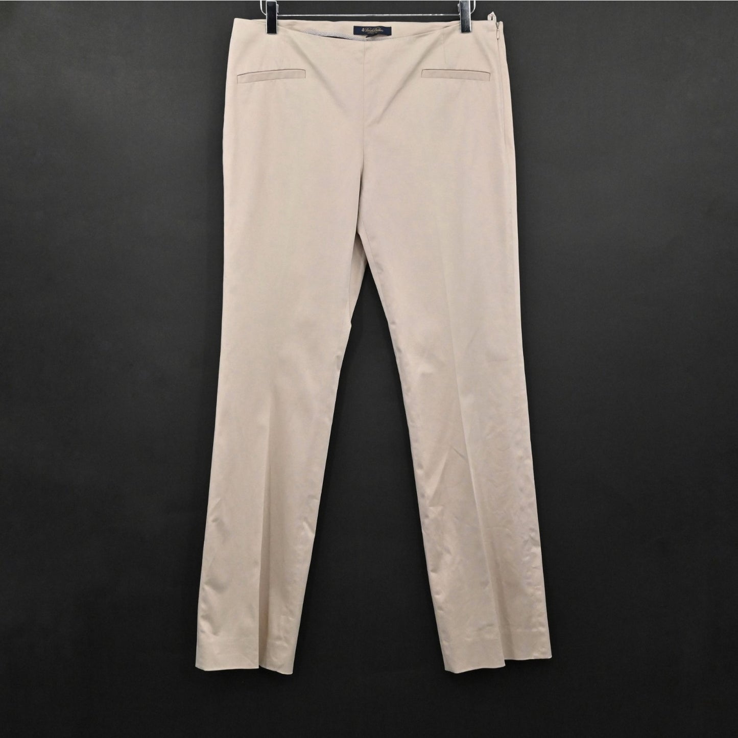 Brooks Brothers Womens Natalie Fit Pants Sz 10 Beige Straight Leg Dress Trousers
