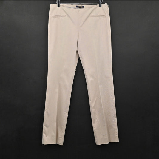 Brooks Brothers Womens Natalie Fit Pants Sz 10 Beige Straight Leg Dress Trousers