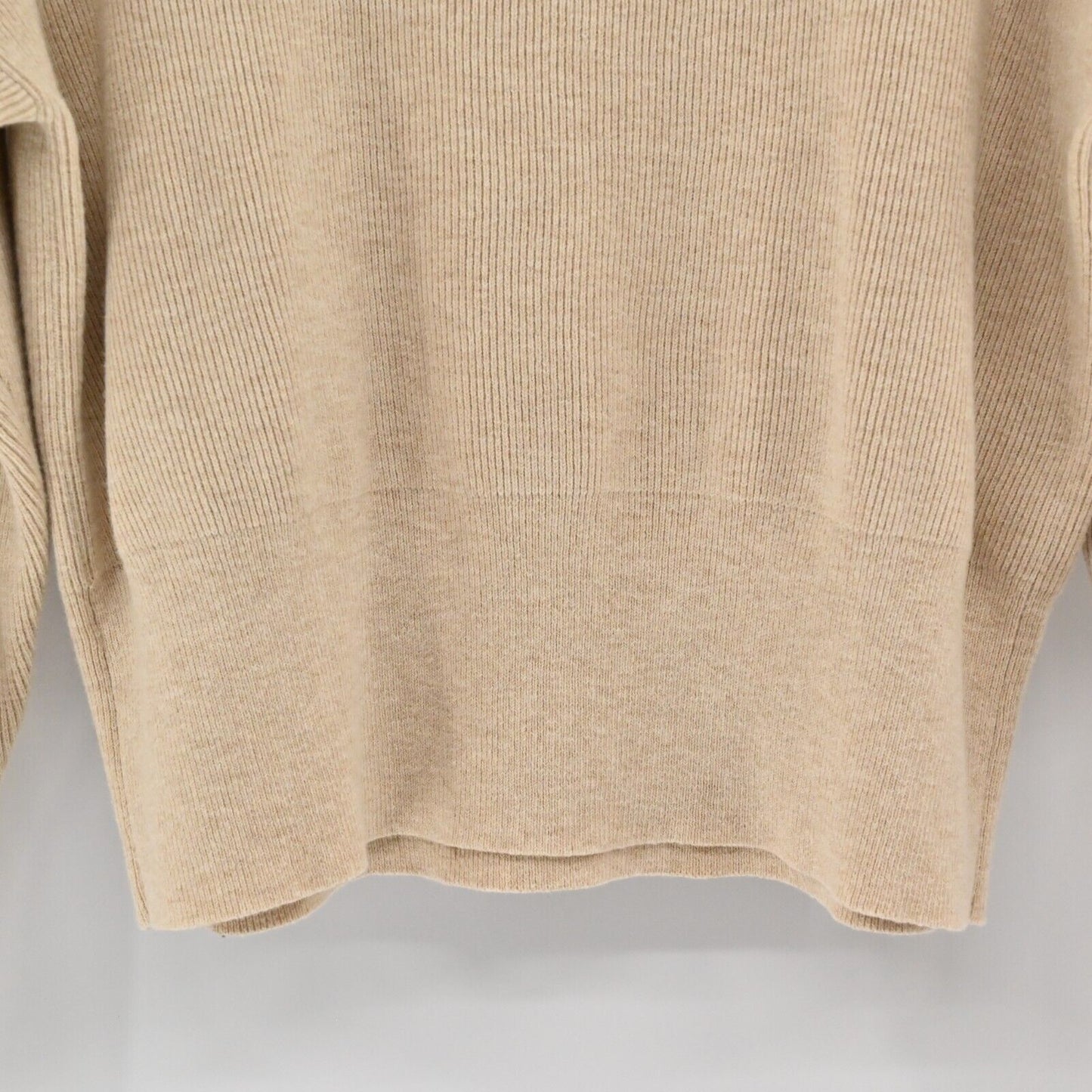 J CREW Sweater Womens Size S Long Sleeve Ribbed Knit Tan Round Neck Top Neutral
