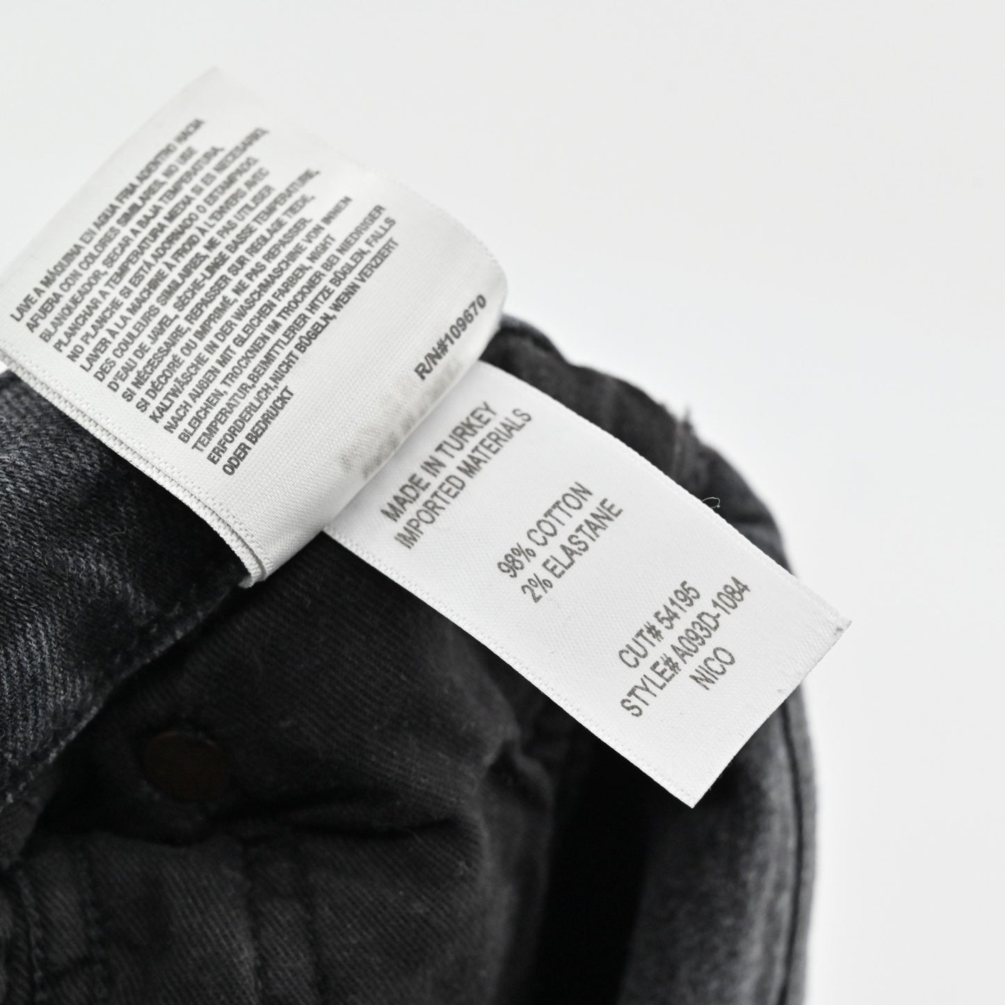 AGOLDE Womens Nico Jeans Size 25 High Rise Slim Casette Black Distressed Denim