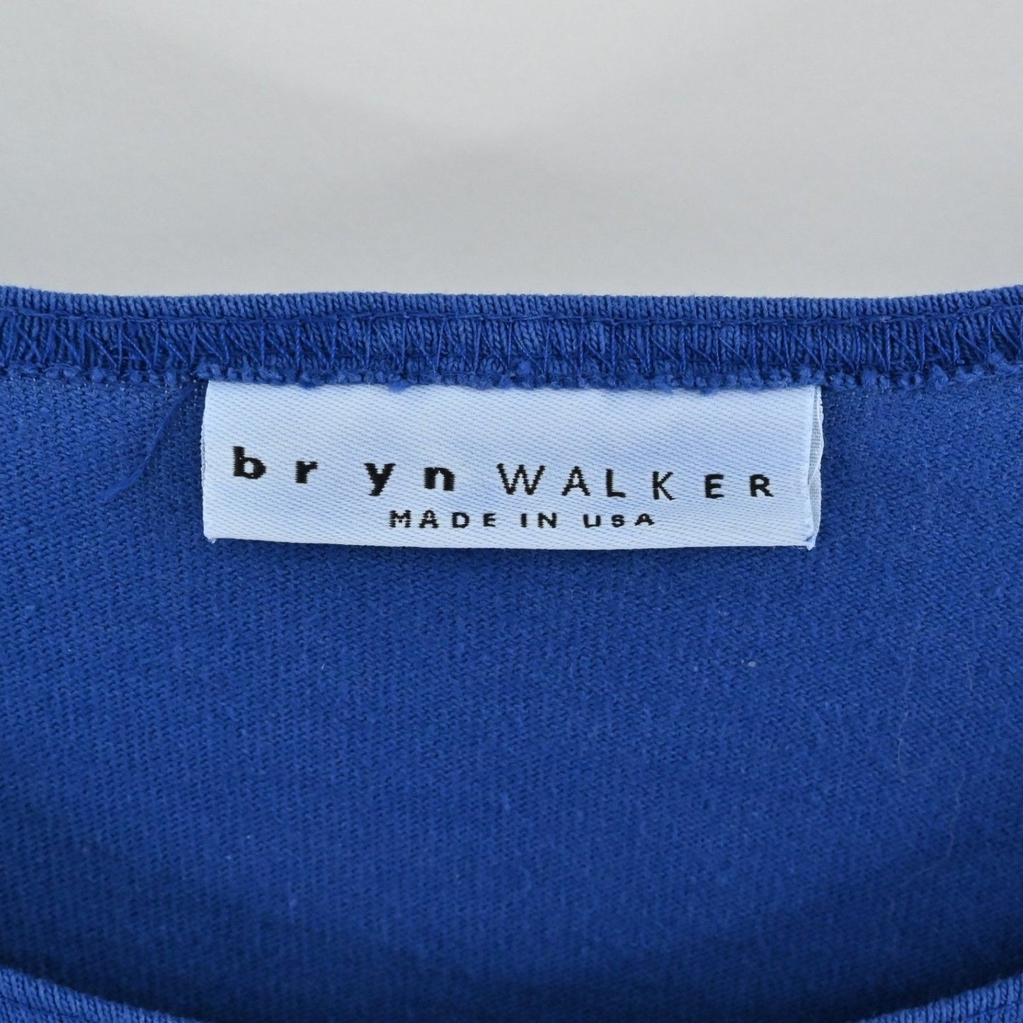 Vtg Bryn Walker Oversized Tunic Dress Size L Blue Cotton Lagenlook Boho Pockets