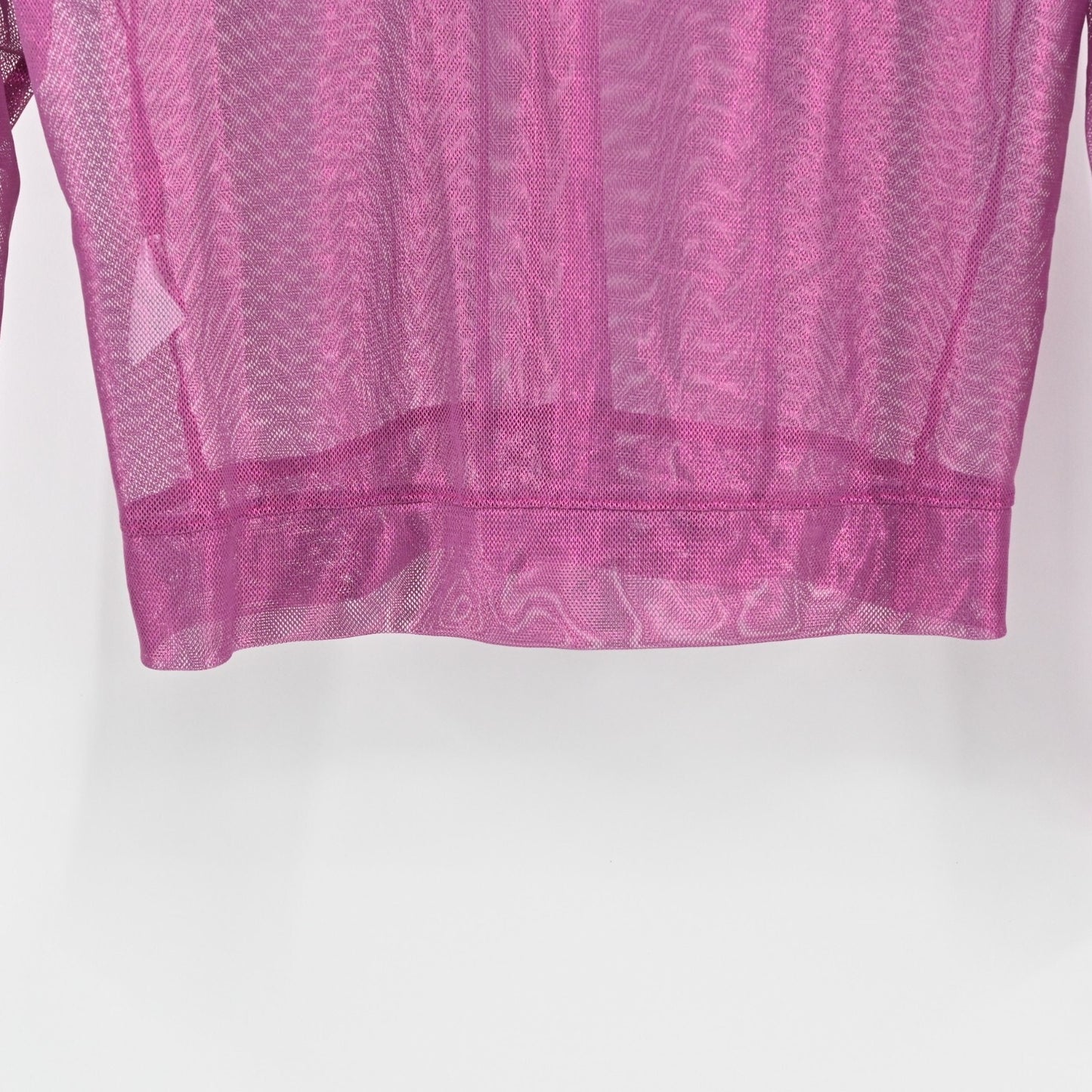 LUCKY IN LOVE Womens Goddess Mesh Top Size XS Passion Pink Sheer Layering Shirt