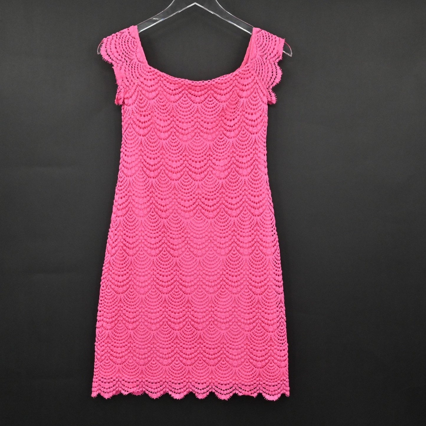 Lilly Pulitzer Jade Off The Shoulder Mini Dress Size XS Pink Lace Preppy Boho