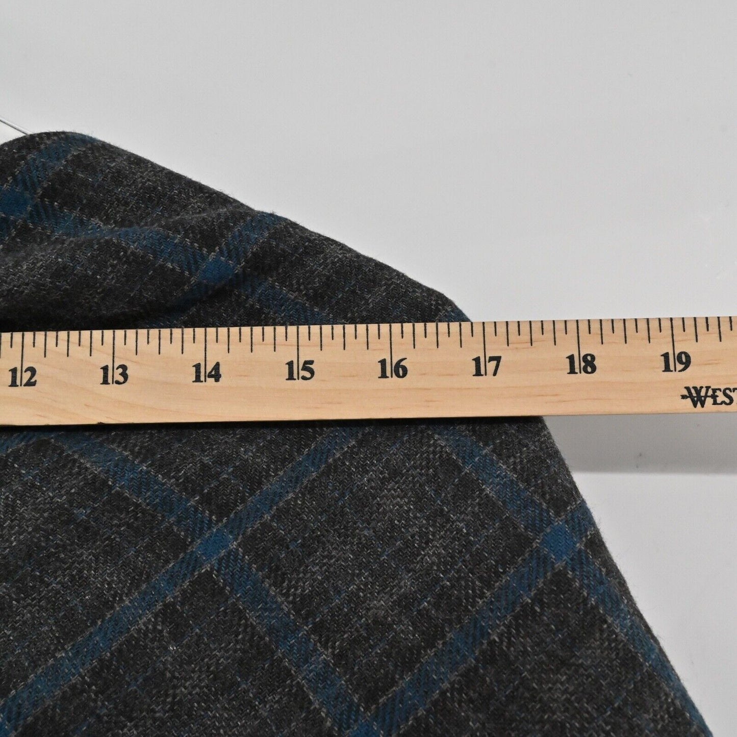 CABI Jacket Womens Size 12 Gray Blue Court Plaid Tweed Capelet Style Crop Retro