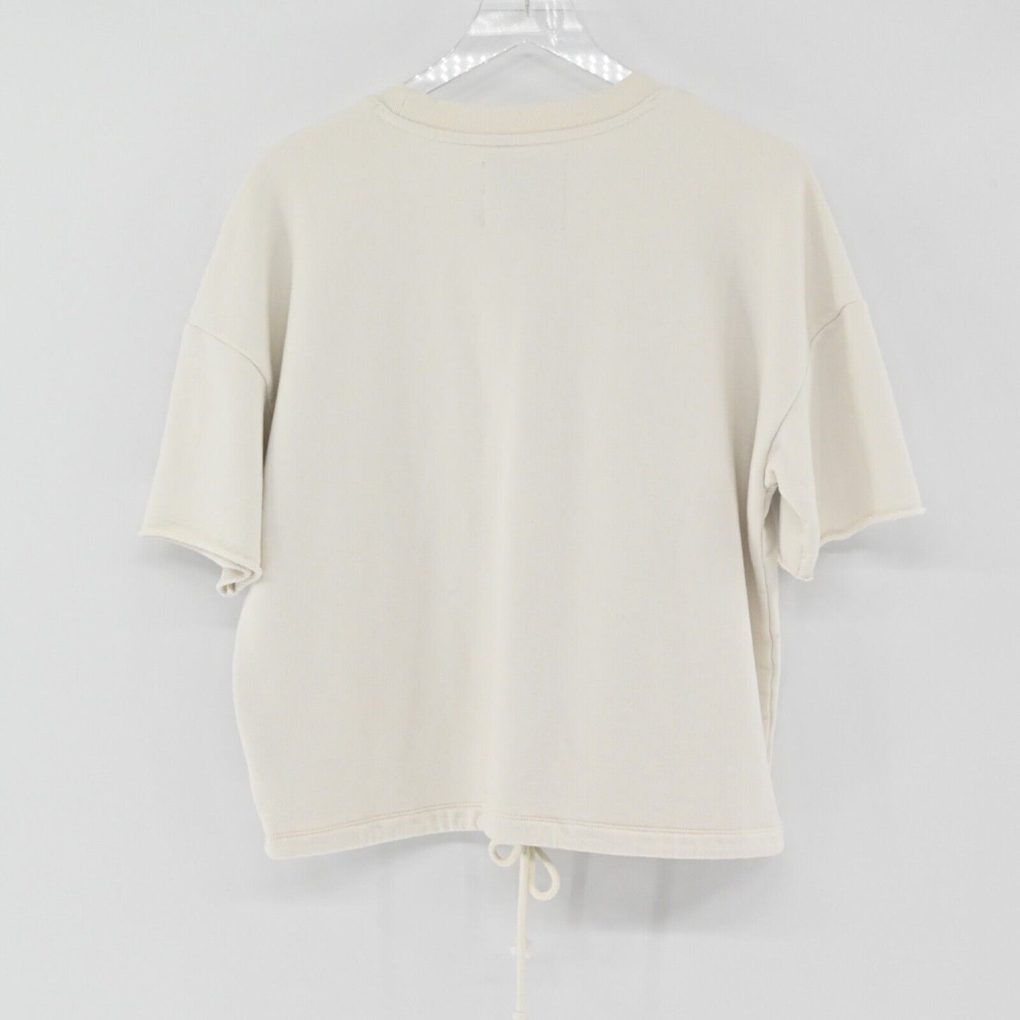 AMERICAN EAGLE Sweatshirt Womens Sz XS Ivory Cotton Blend Drawstring Waist NEW