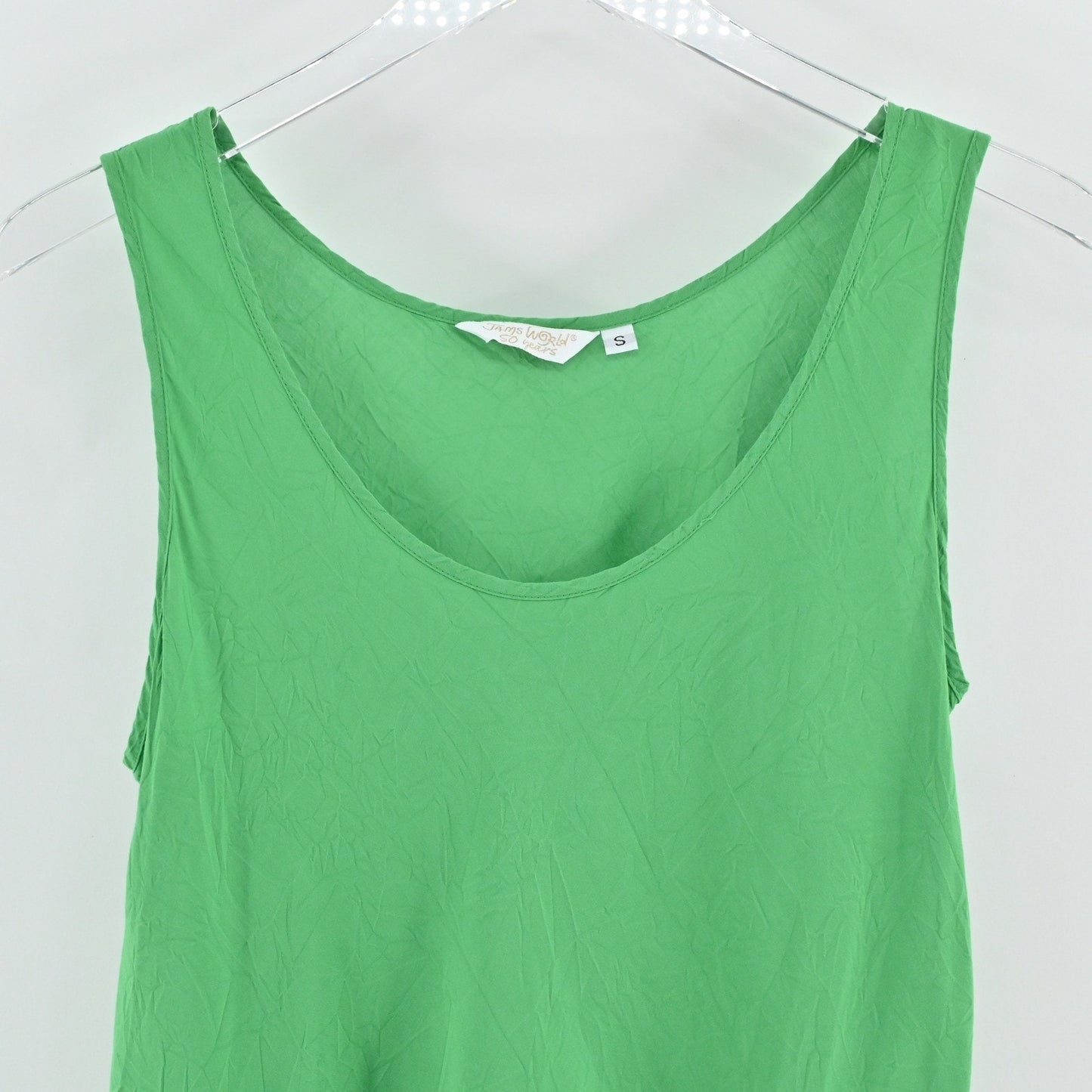 Jams World Womens Tank Top Size S Green Minimalist Clean Girl Casual Blouse USA