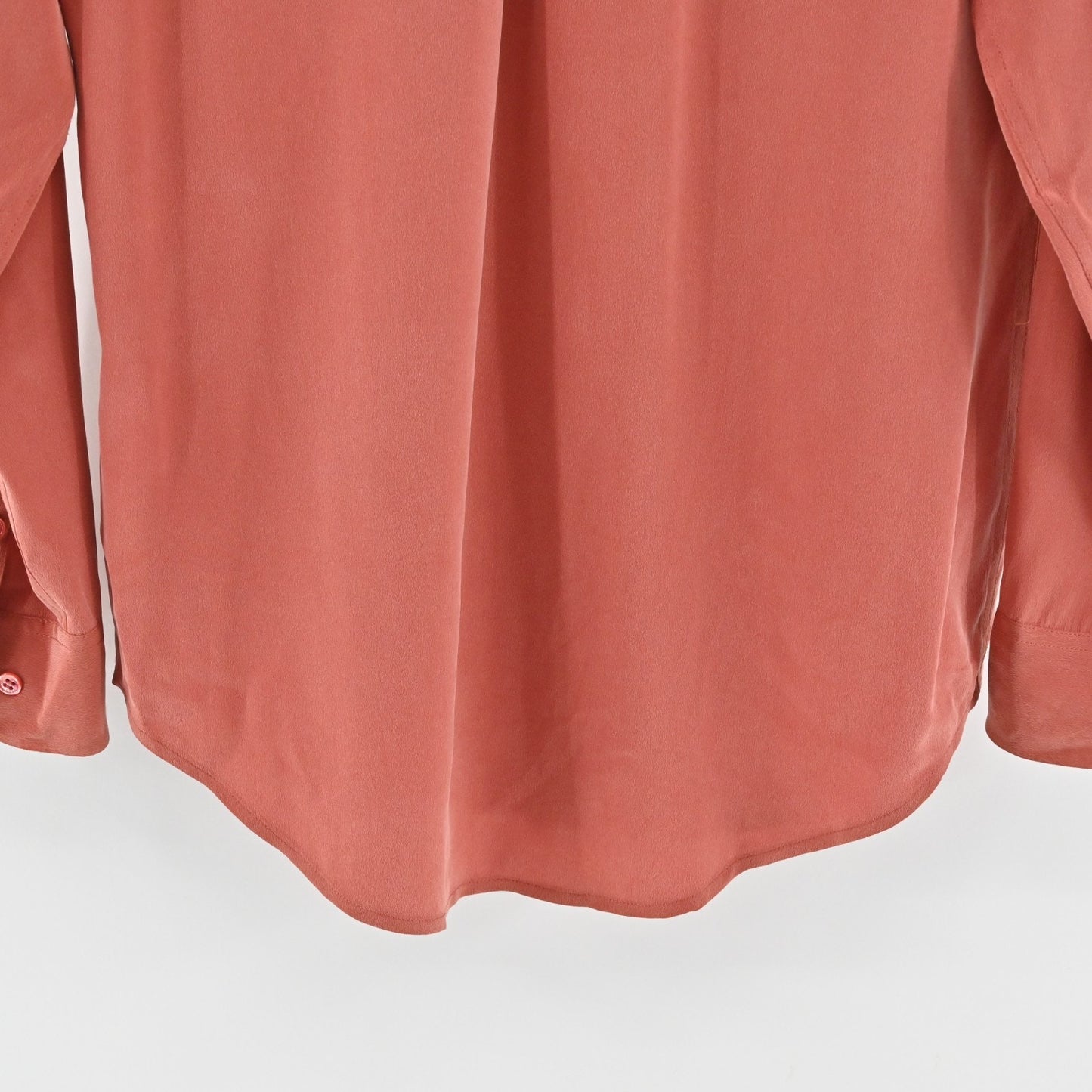 Equipment Womens Signature Silk Collar Shirt Size S Blouse Button Up Baked Clay