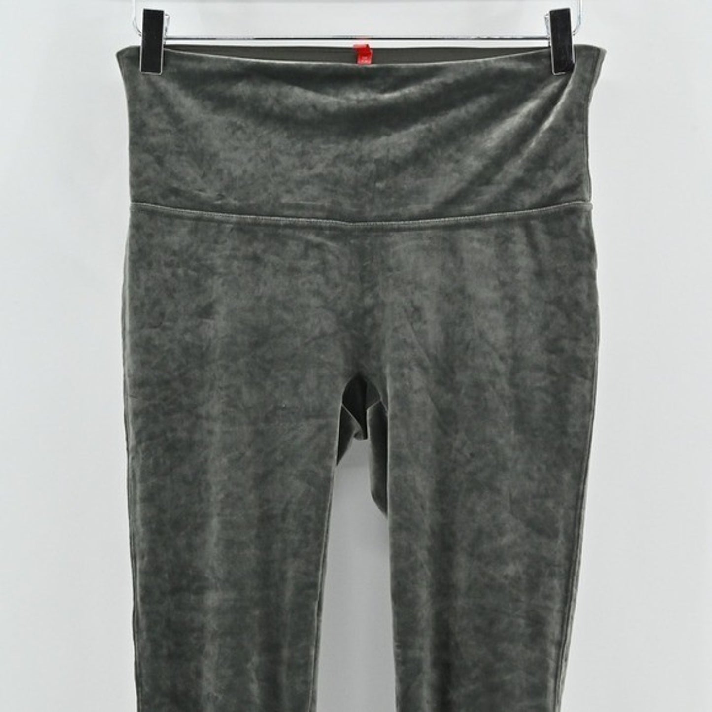 Spanx Womens Velvet Leggings Olive Green Size L Soft Stretch High Waisted Modern