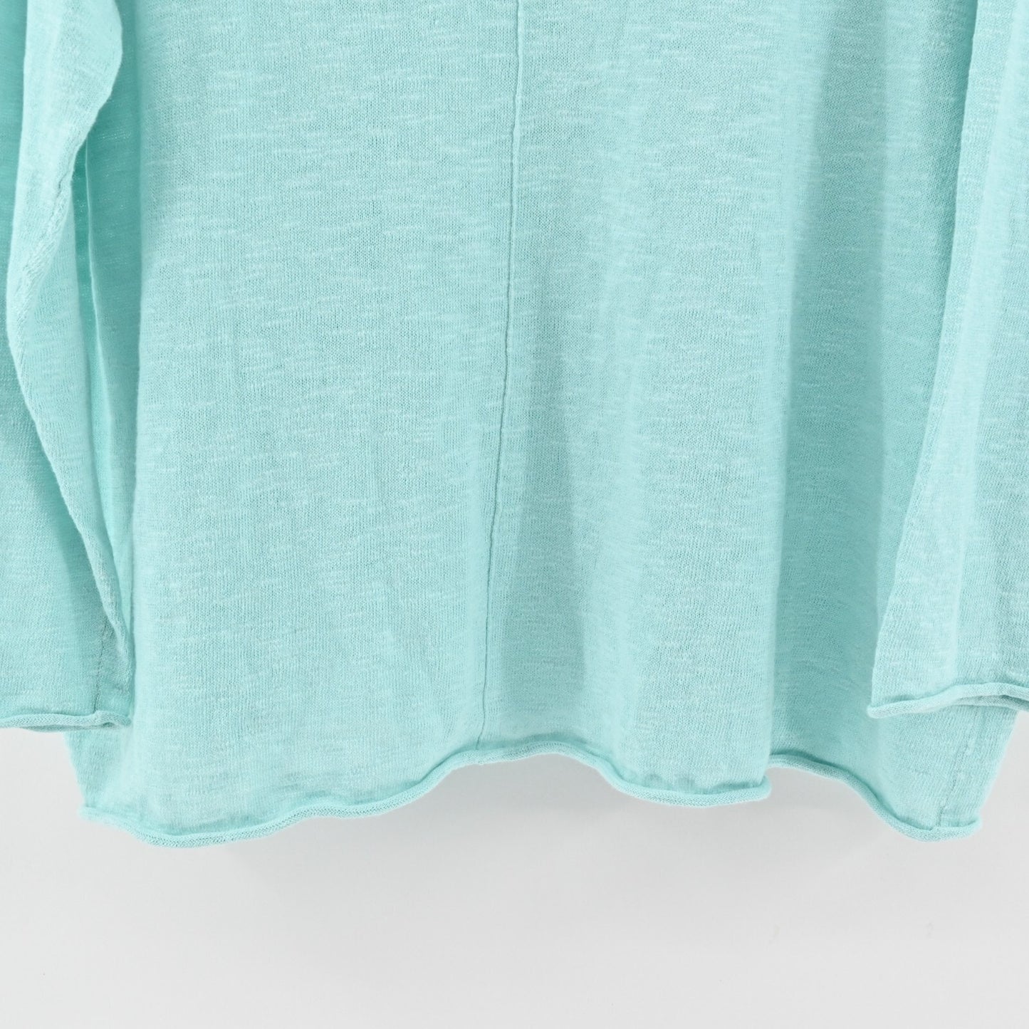 EILEEN FISHER WomensSlubby Sweater Sz L VNeck Long Sleeve Aqua Blue Green Top