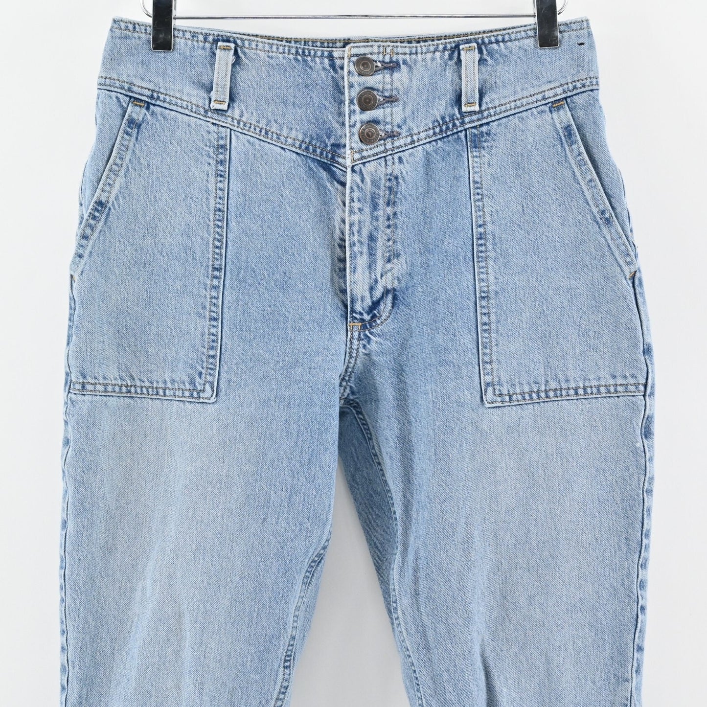 ABERCROMBIE FITCH Womens Retro Mom Jeans Size 6 Blue Denim High Rise Raw Hem