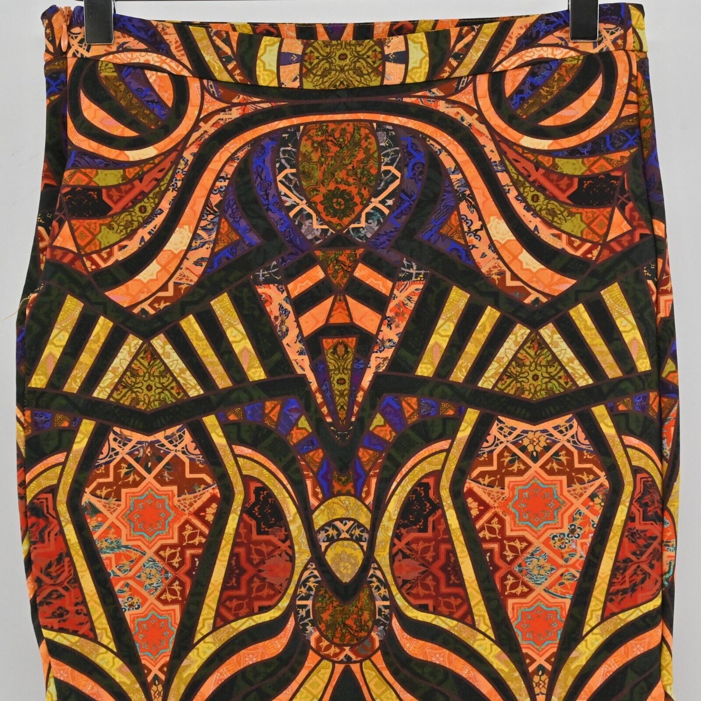 TORN by RONNY KOBO Skirt Womens Sz S Orange Boho Geometric Paris Trumpet Pencil