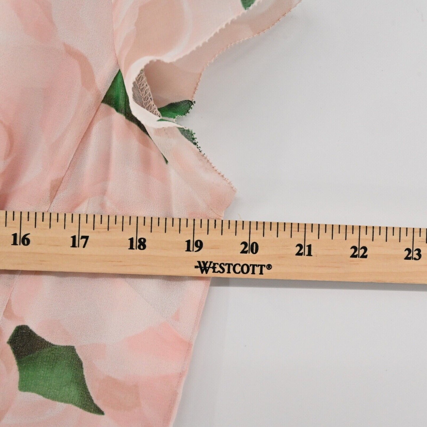 KARL LAGERFELD Dress Womens Size 8 Pink Floral Chiffon Flutter Sleeve Faux Wrap