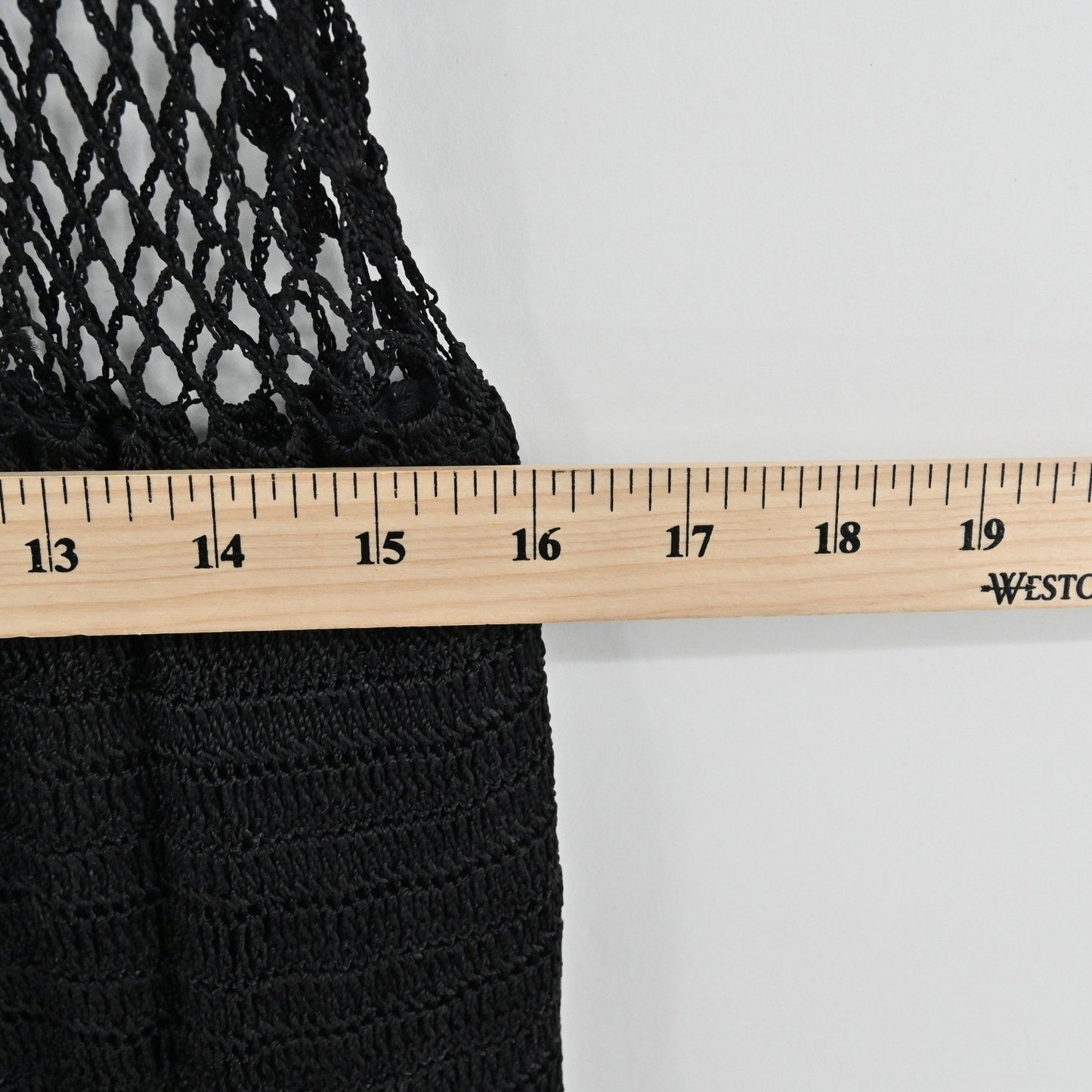 Vtg 90s Carabella Collection Sheer Crochet Dress Sz L Black Grunge Goth Festival