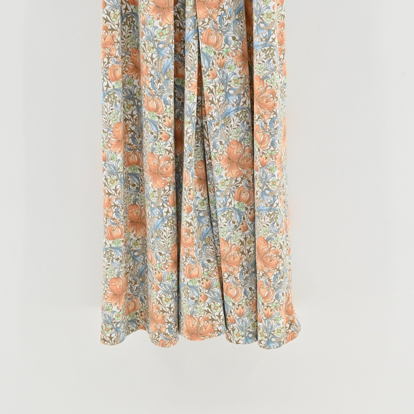 Vtg 70s Floral Halter Maxi Dress Size S Peach Blue Whimsical Bloomcore Feminine