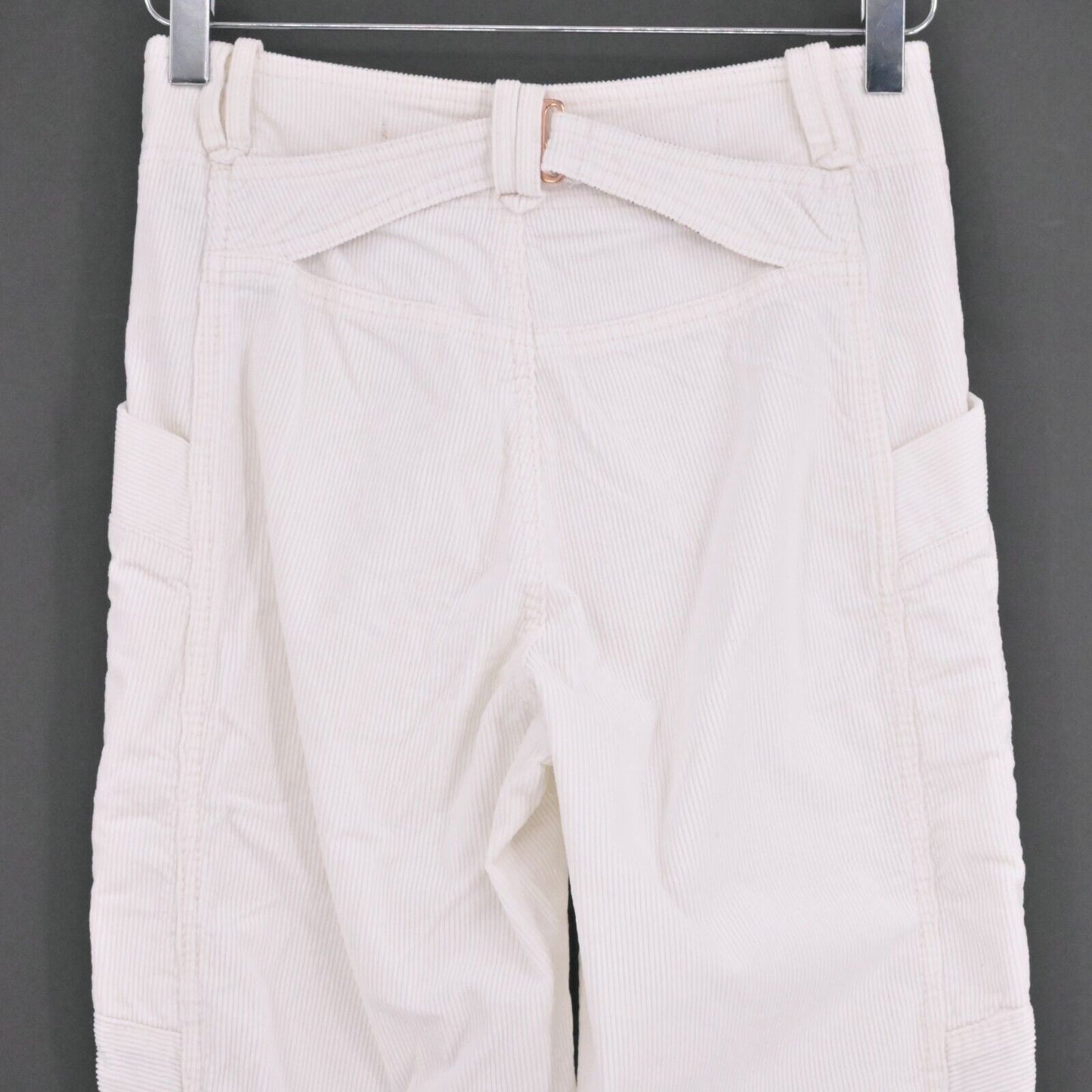 ANTHROPOLOGIE Pants Womens Size 25 Pilcro White Corduroy Slim Pocket Zip Ankle